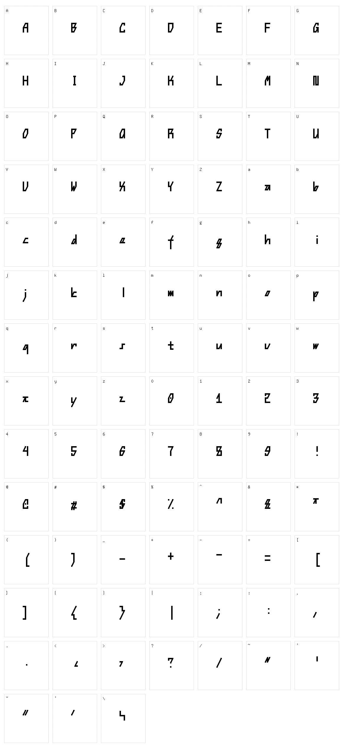 Steep Character Set