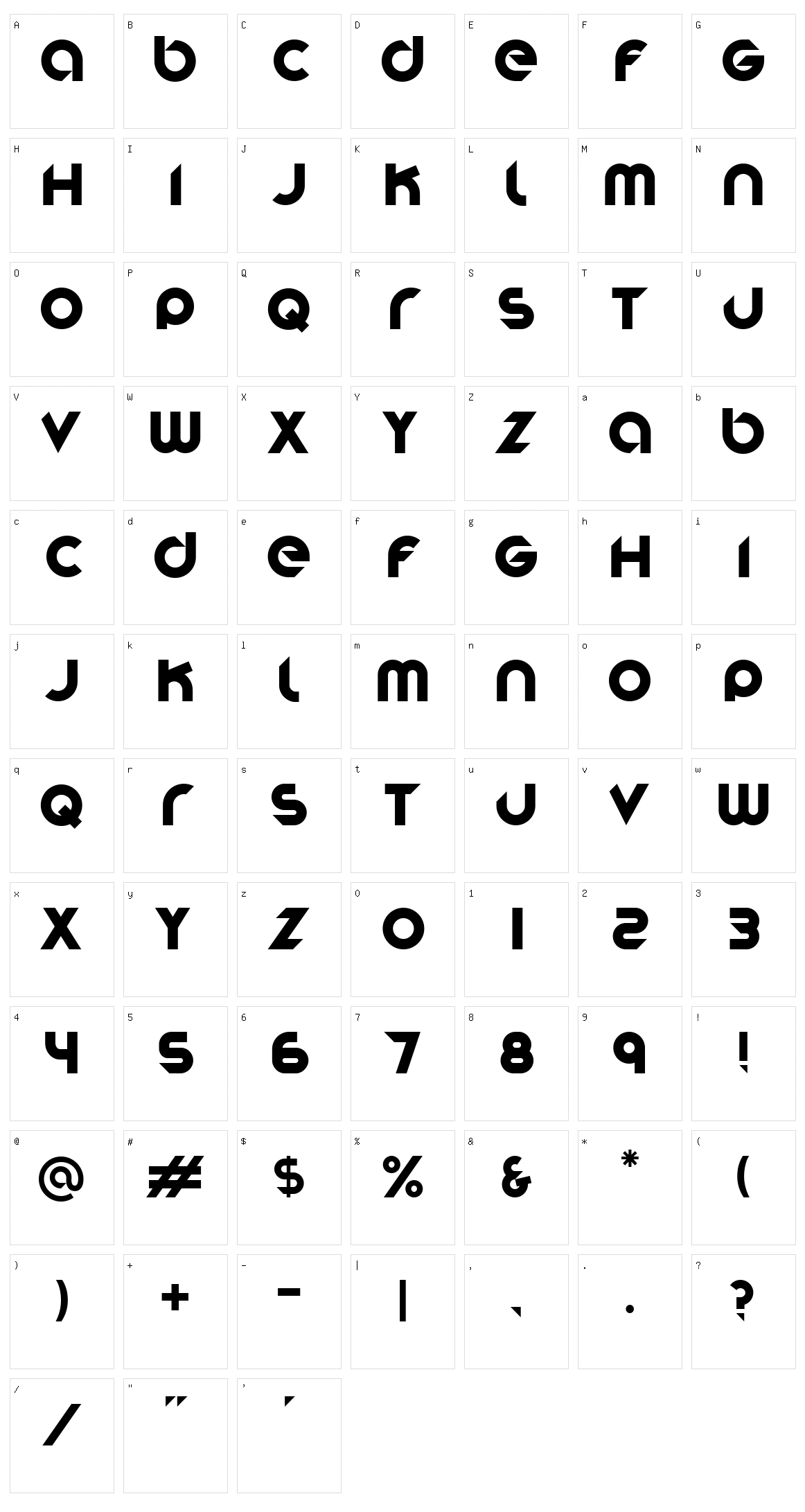 Stereofunk Character Set