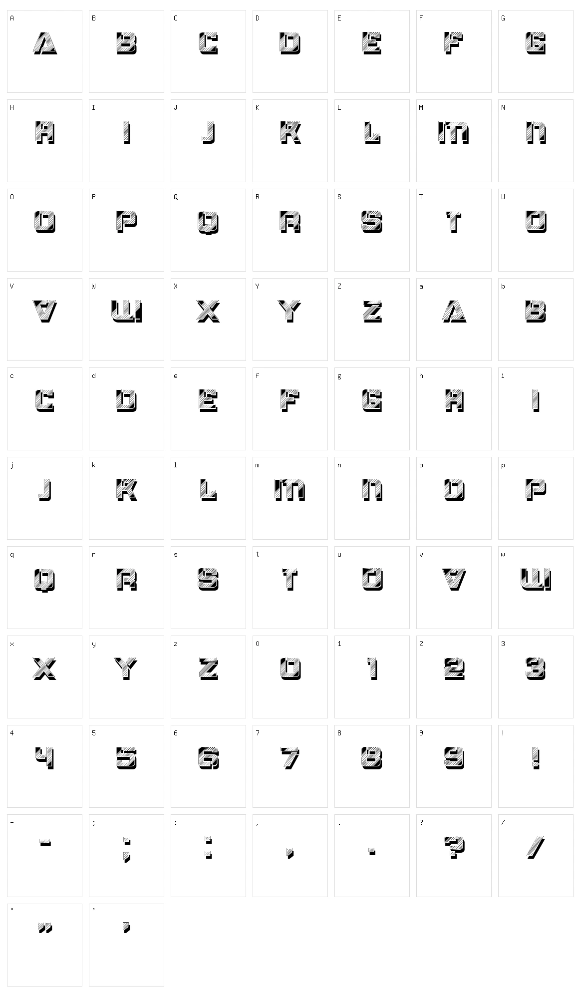 Sticky Numbers Character Set
