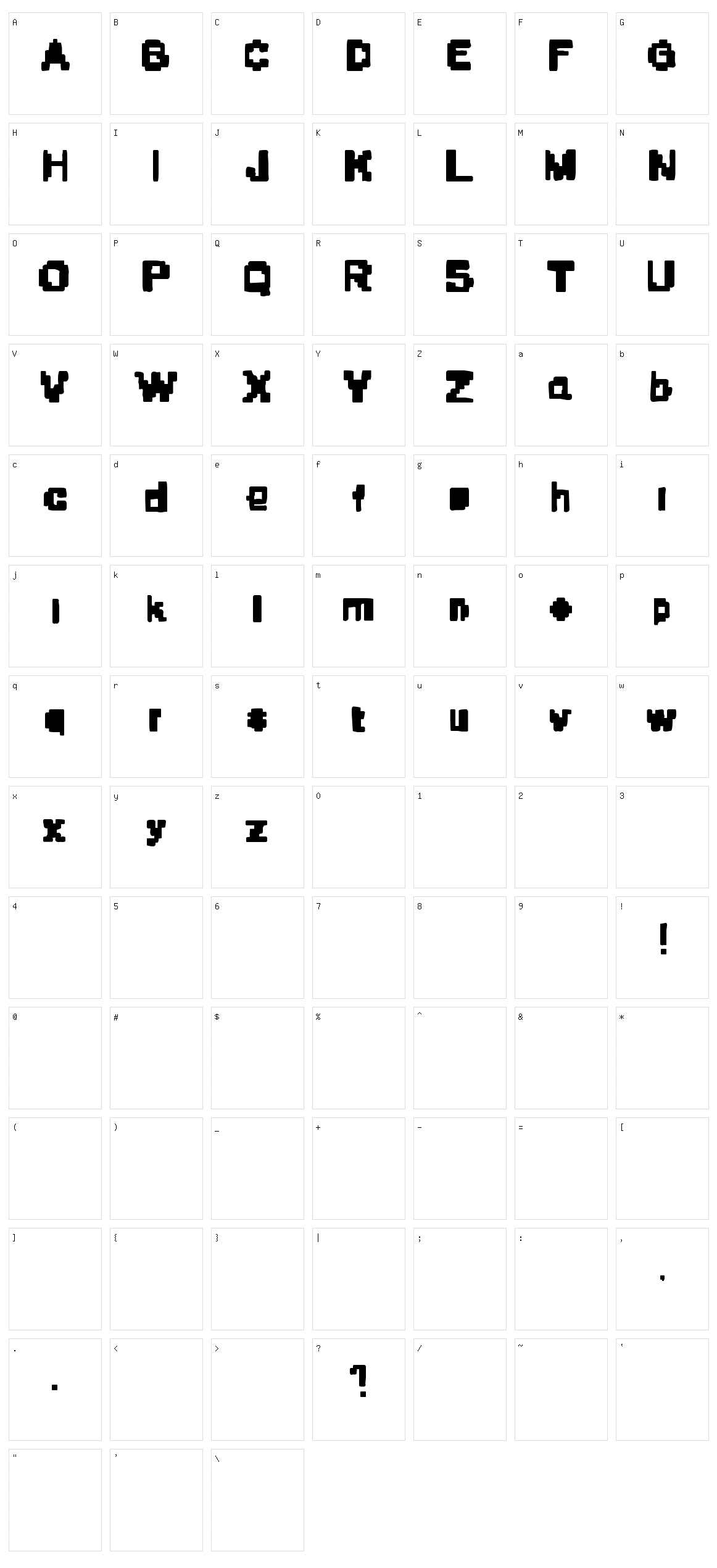 Stone Era Pixels Character Set
