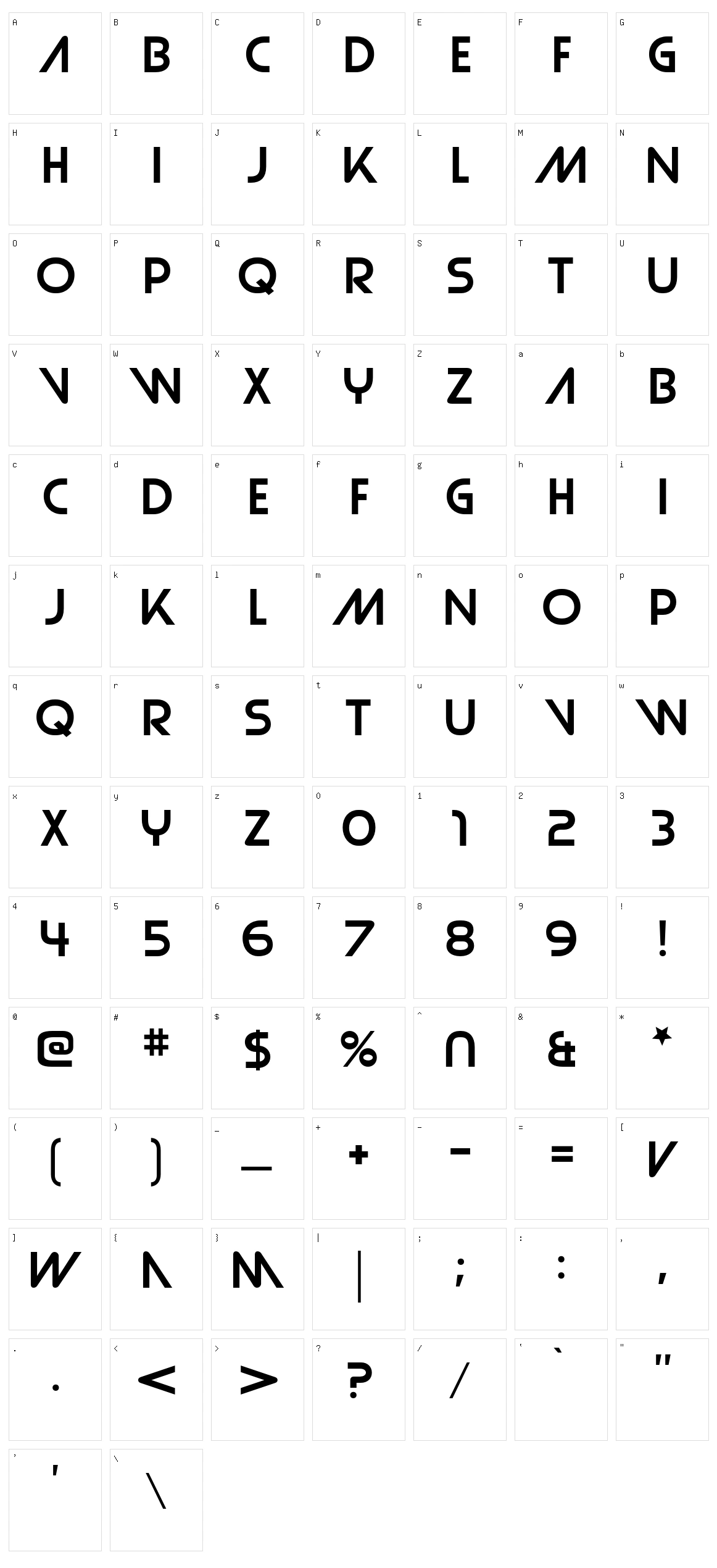 Strasua Character Set