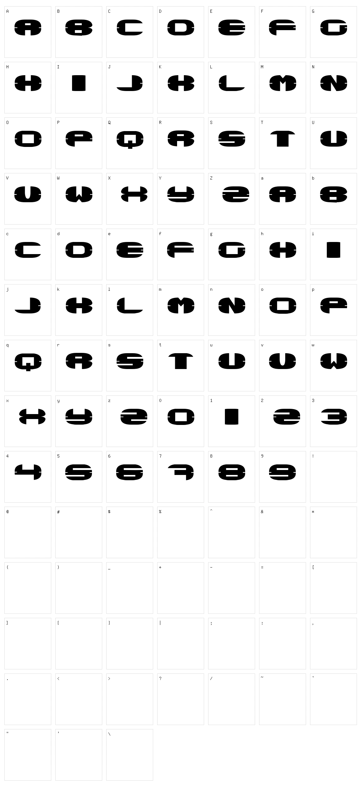 Stretched Character Set