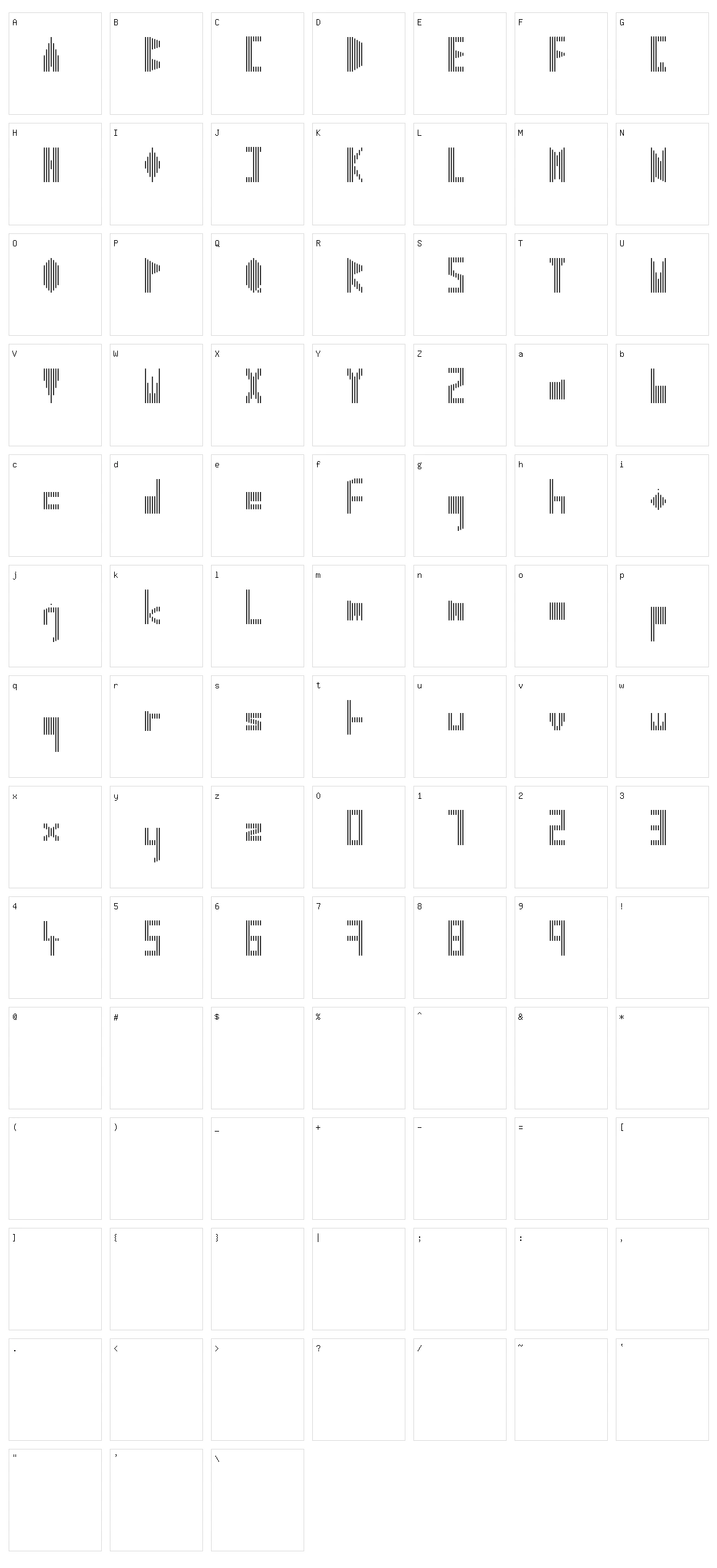 Stribaton Character Set