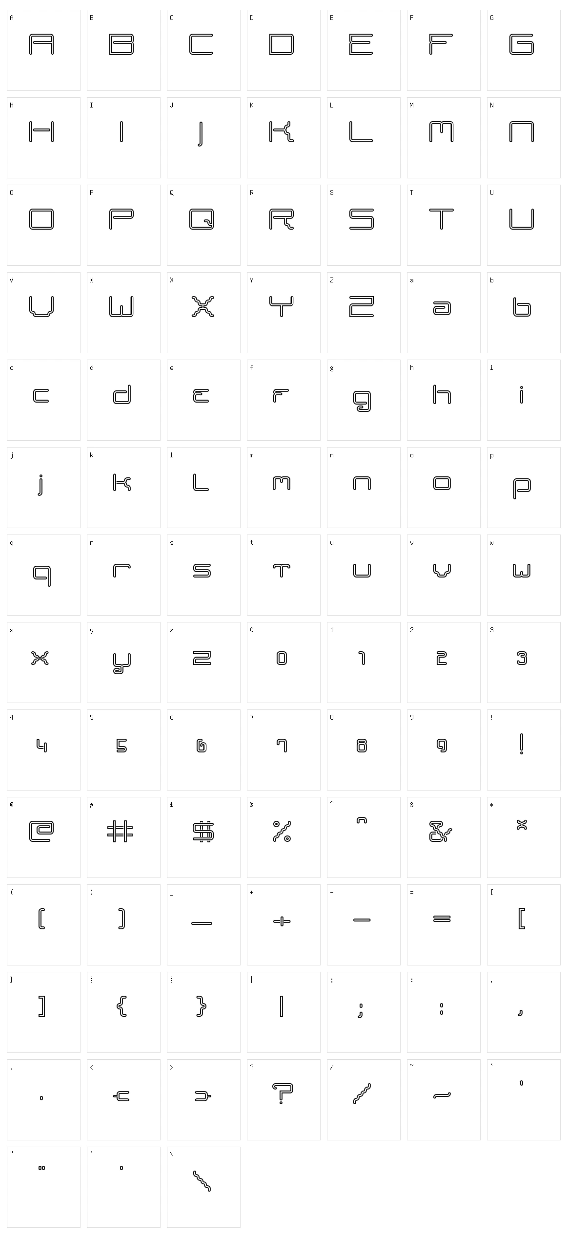 Striztube Character Set