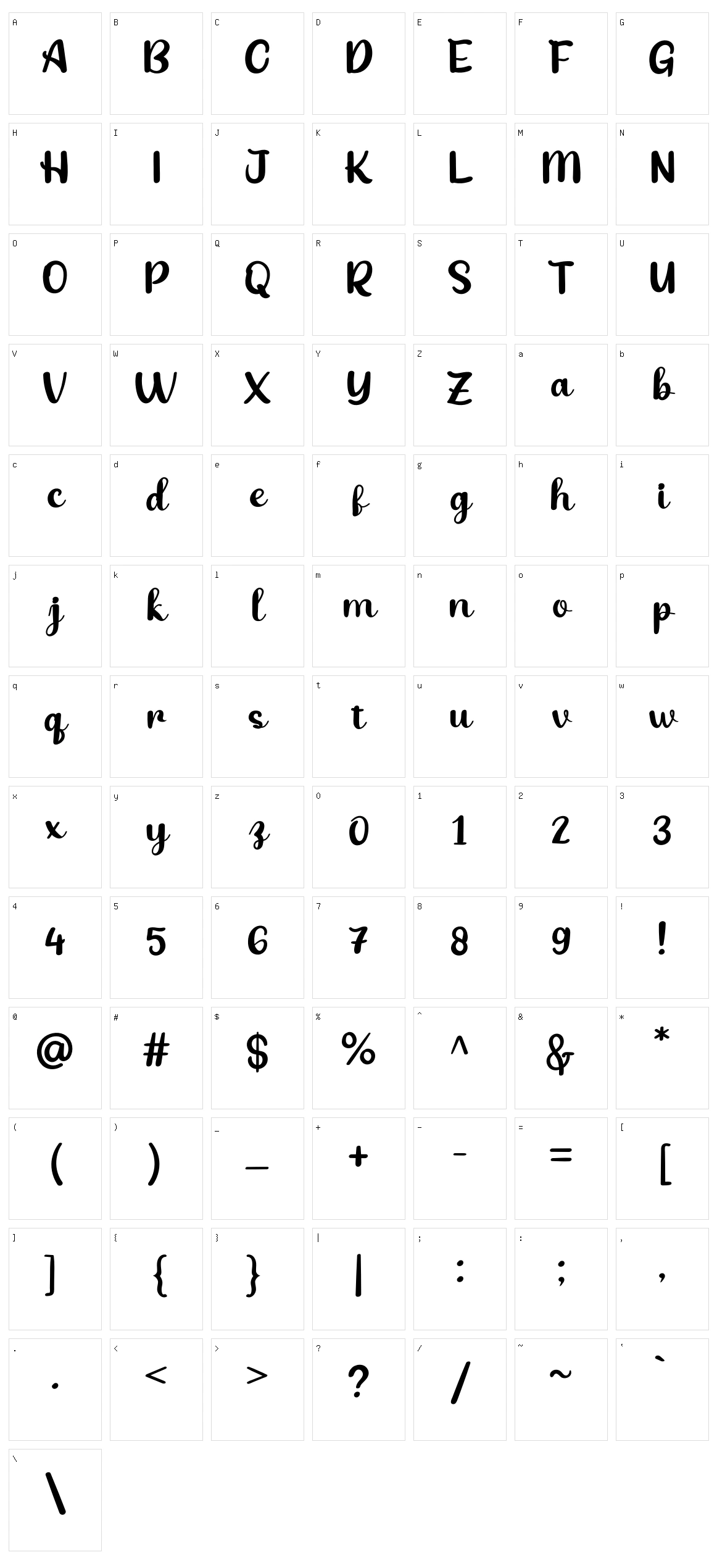 Babang Character Set