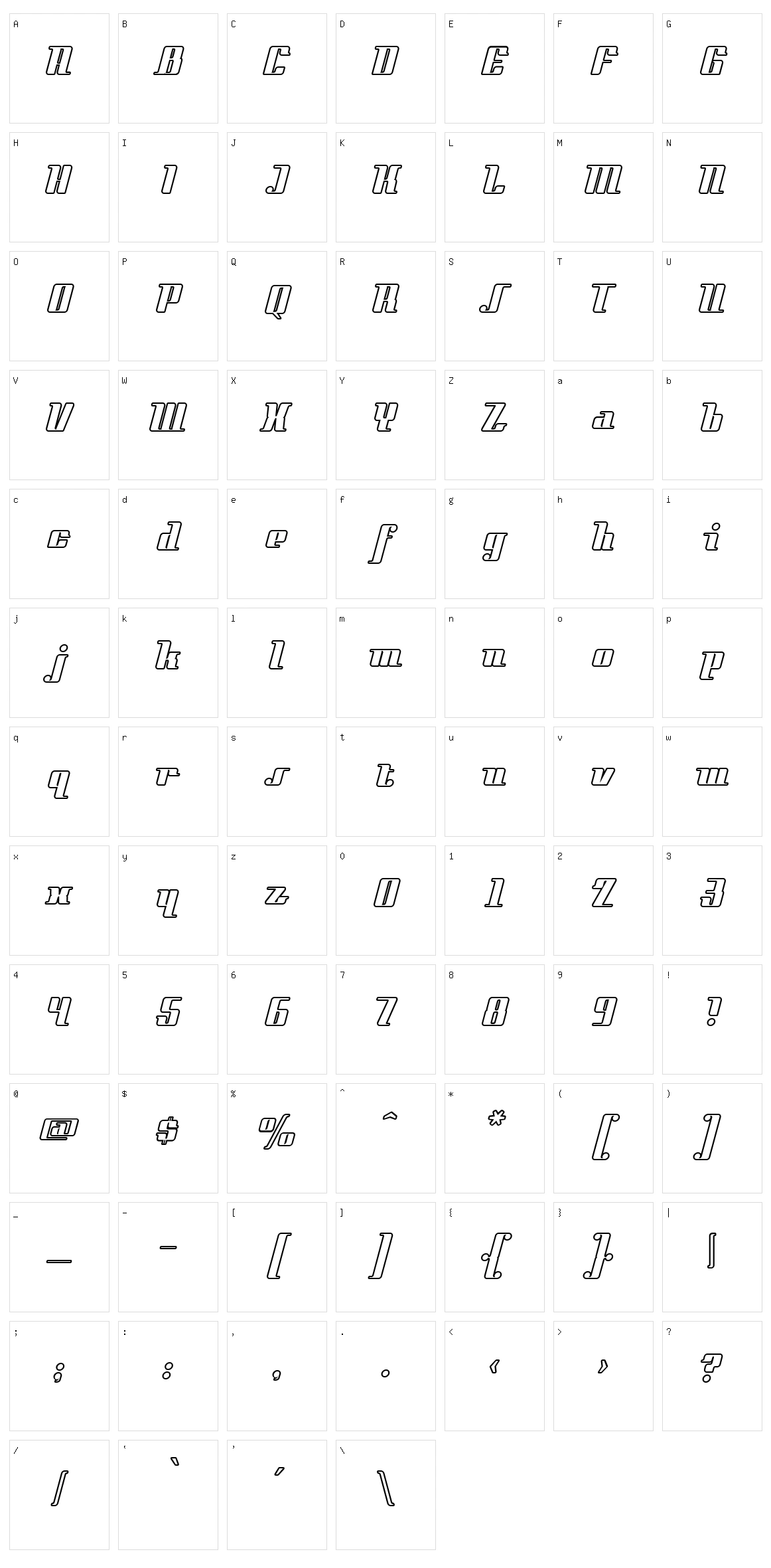 Style Liner Character Set