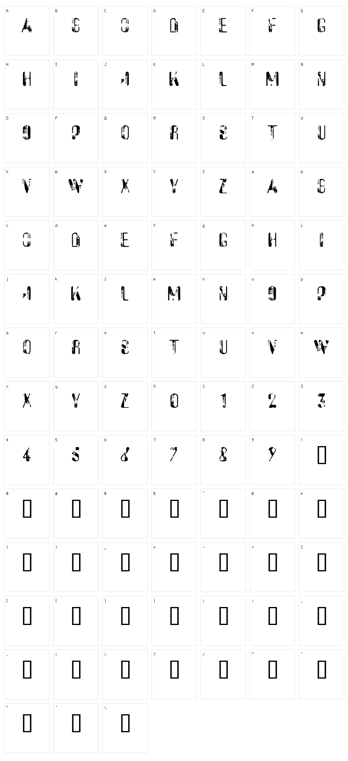 Sucata Spacial Character Set
