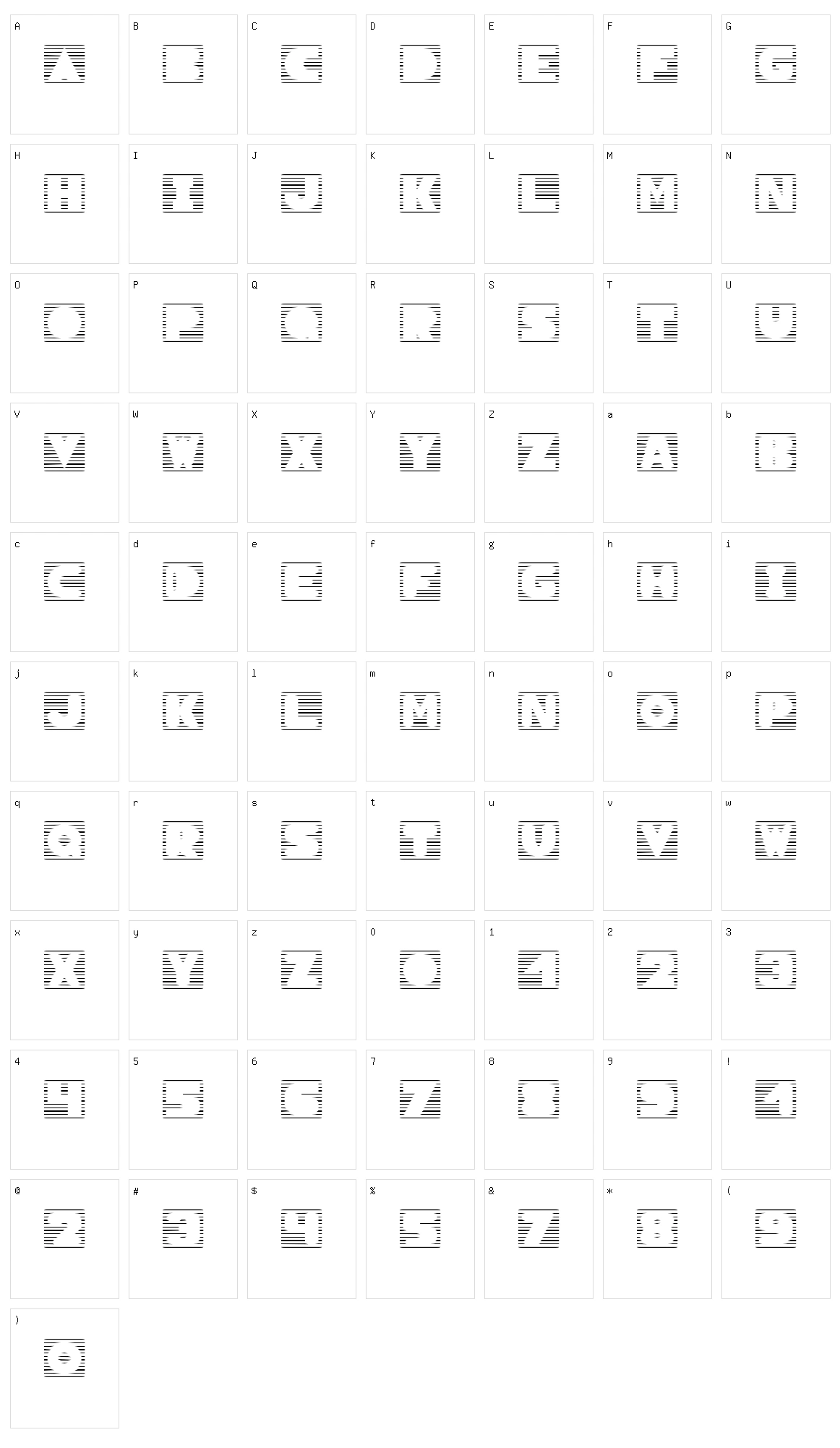 Sun Blinds Character Set