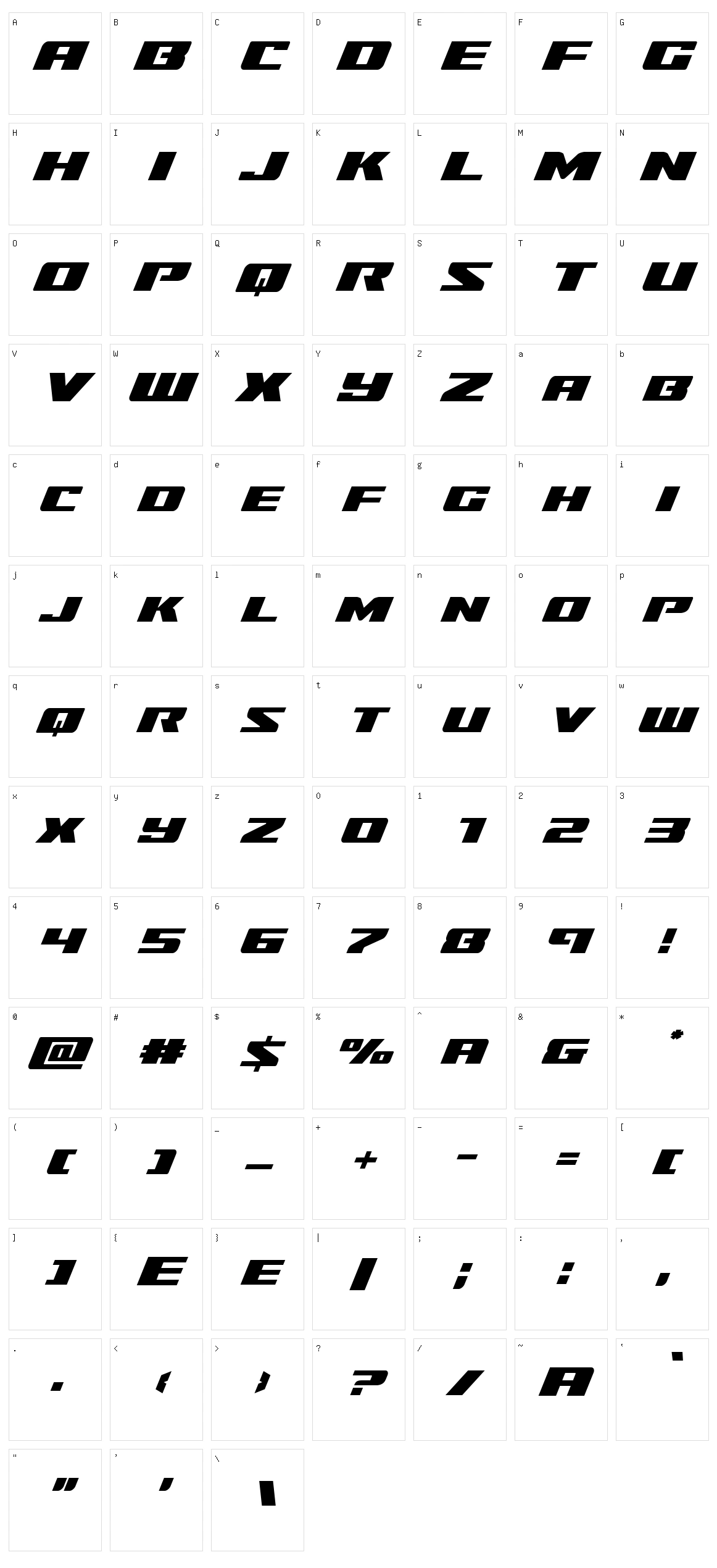 Super Brigade Character Set