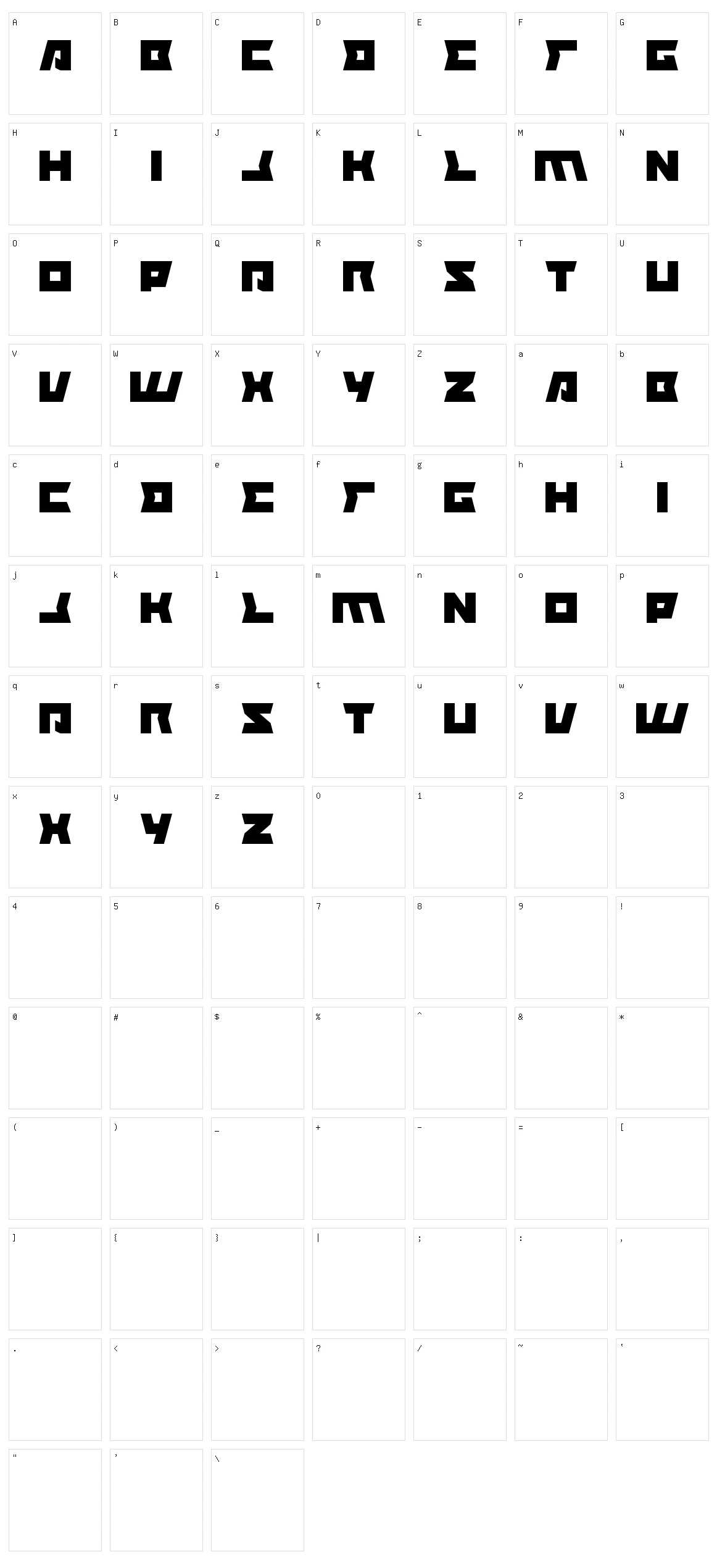 Symbol Character Set