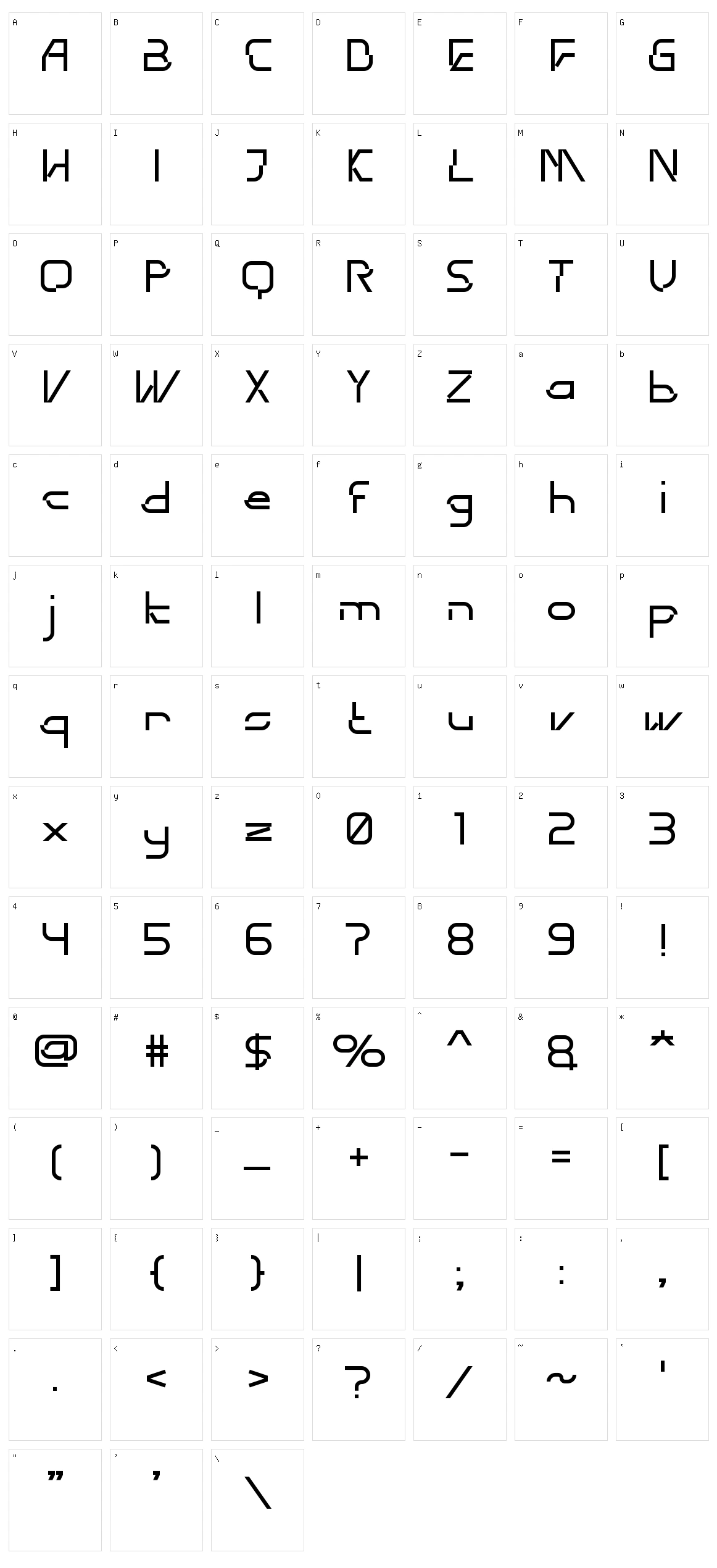 Systemia Character Set