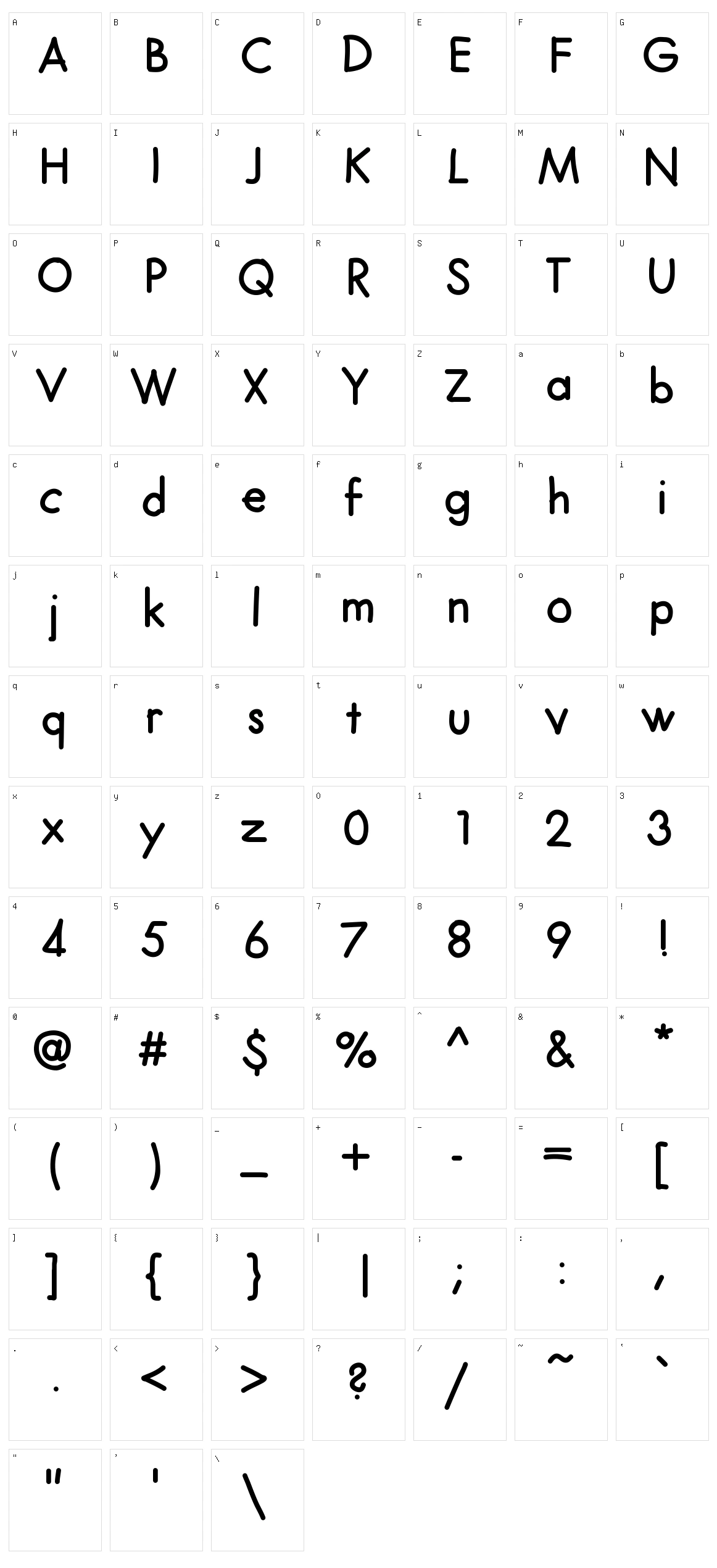 Futura Hand Character Set