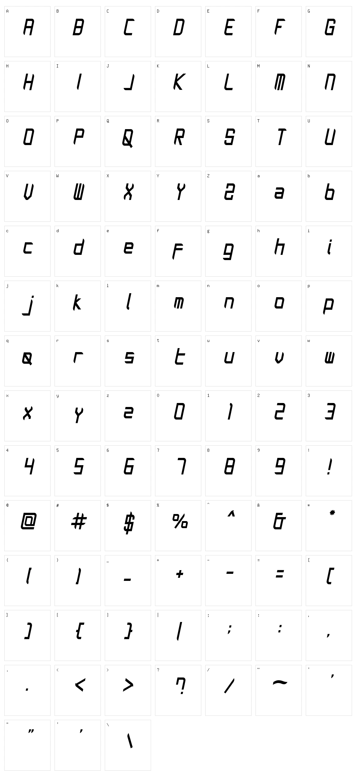 Tasiq Character Set