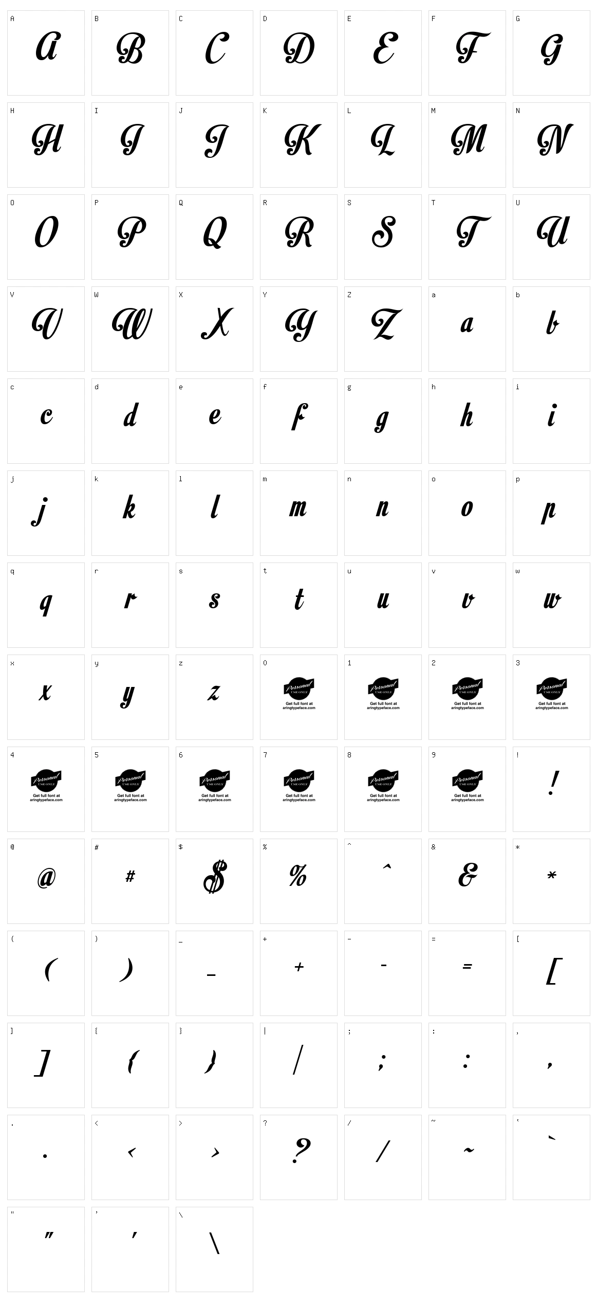 Motion Picture Character Set