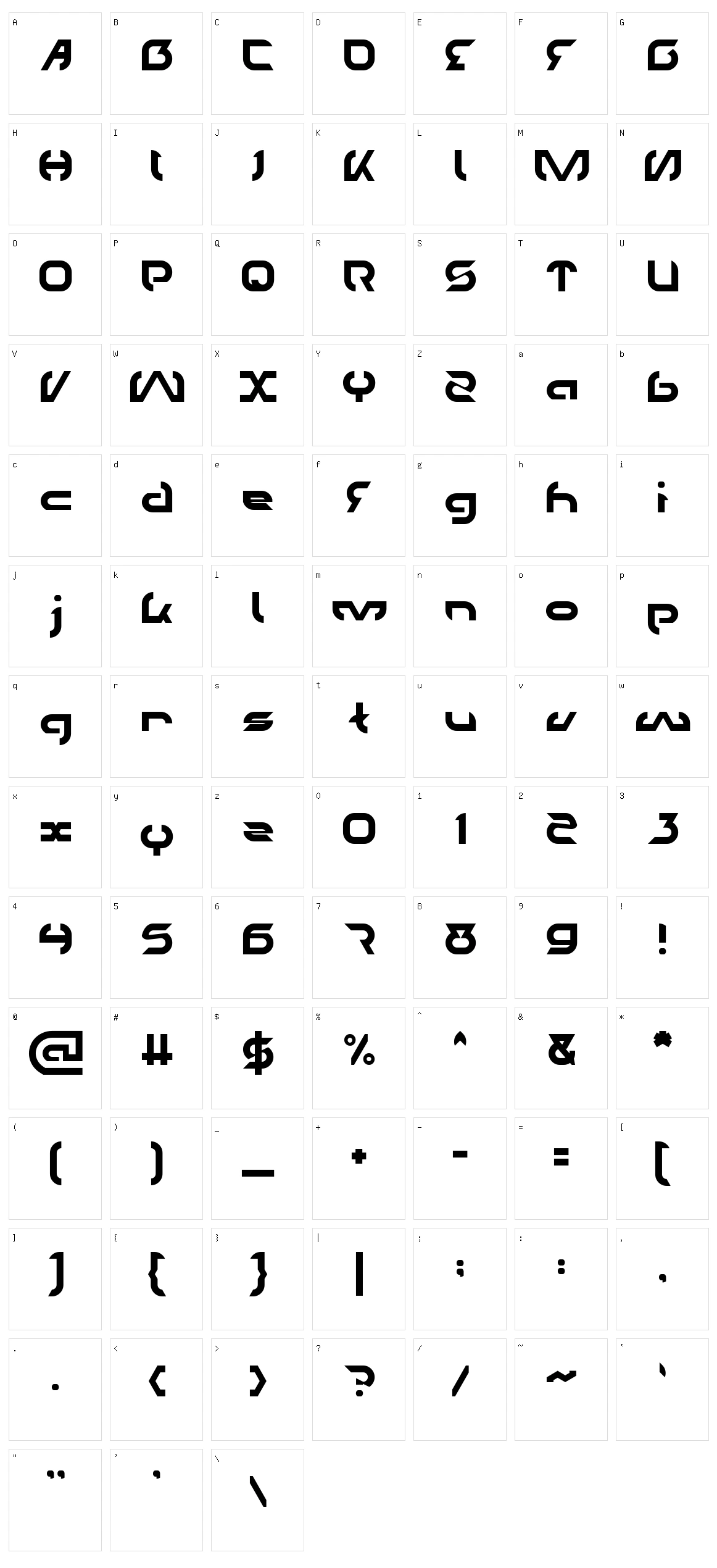 Techno Character Set