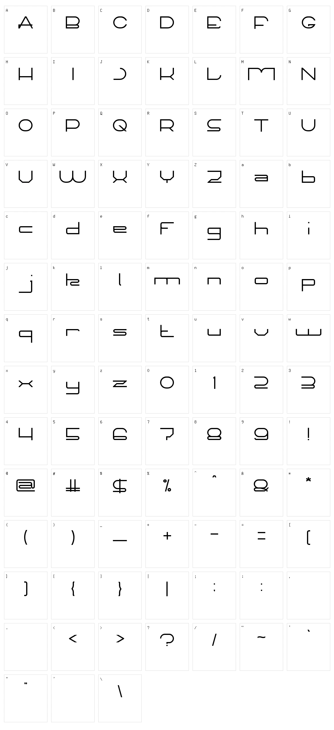 Techno Capture Character Set