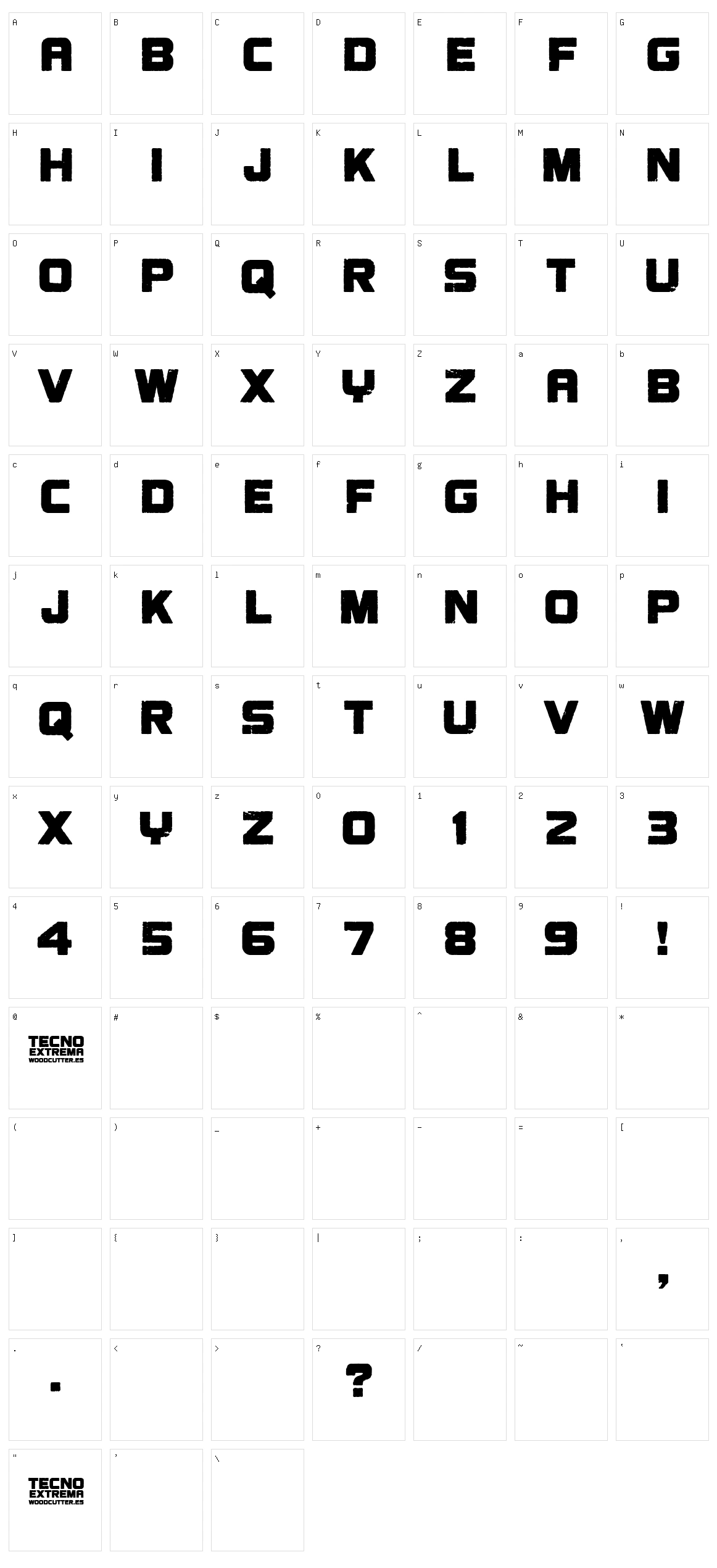 Tecno Extrema Character Set