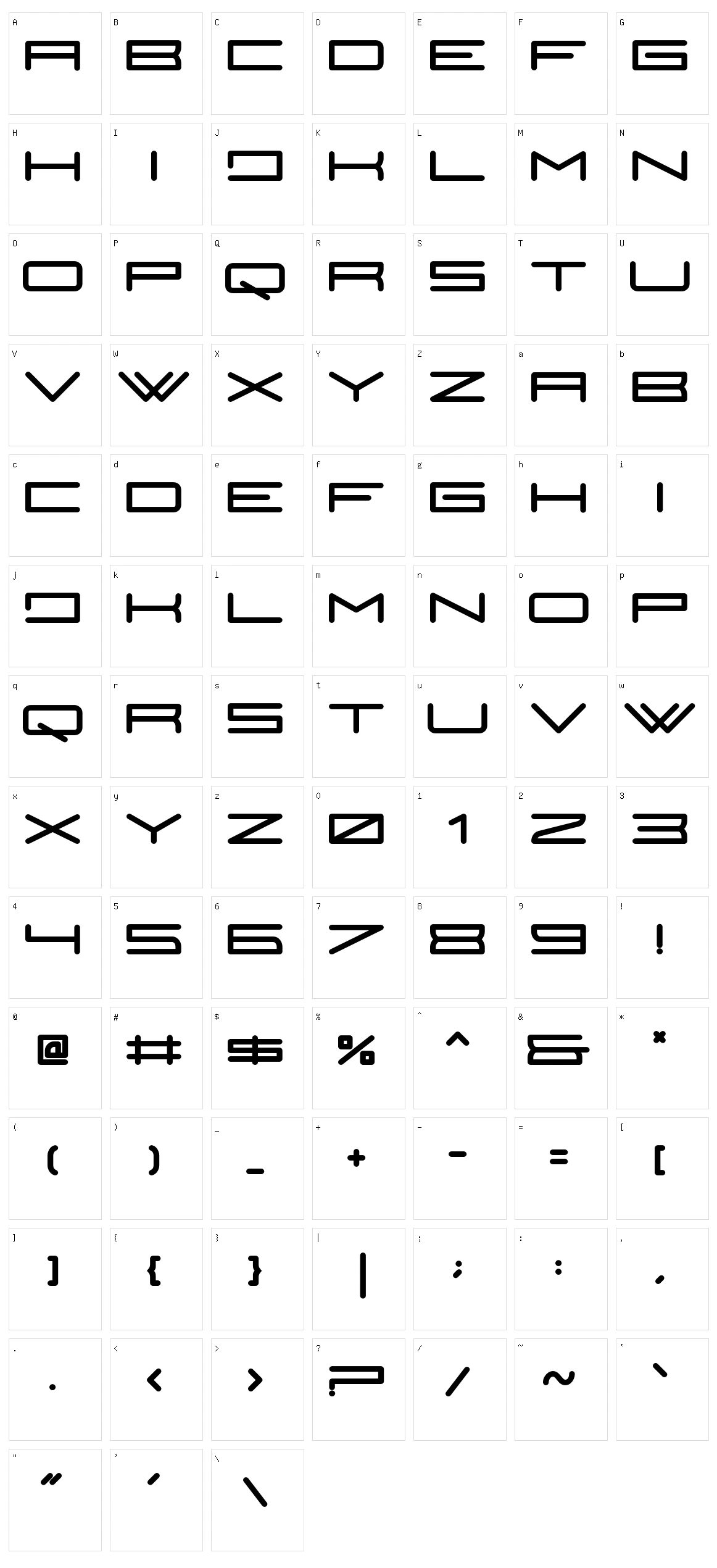 Terano Character Set