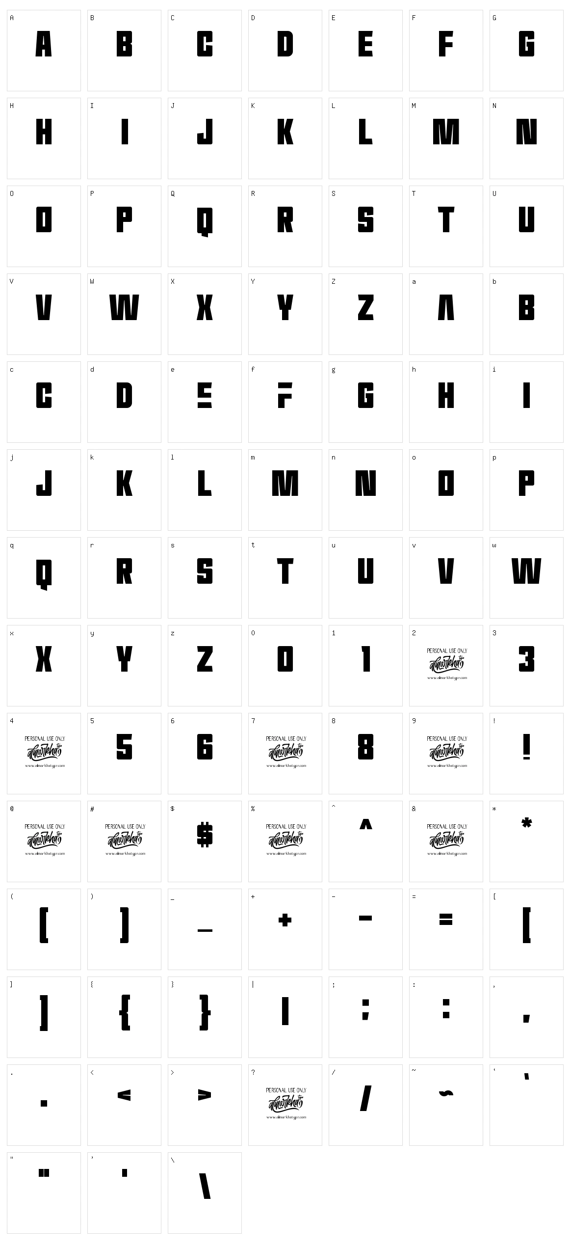 Thematheka Character Set