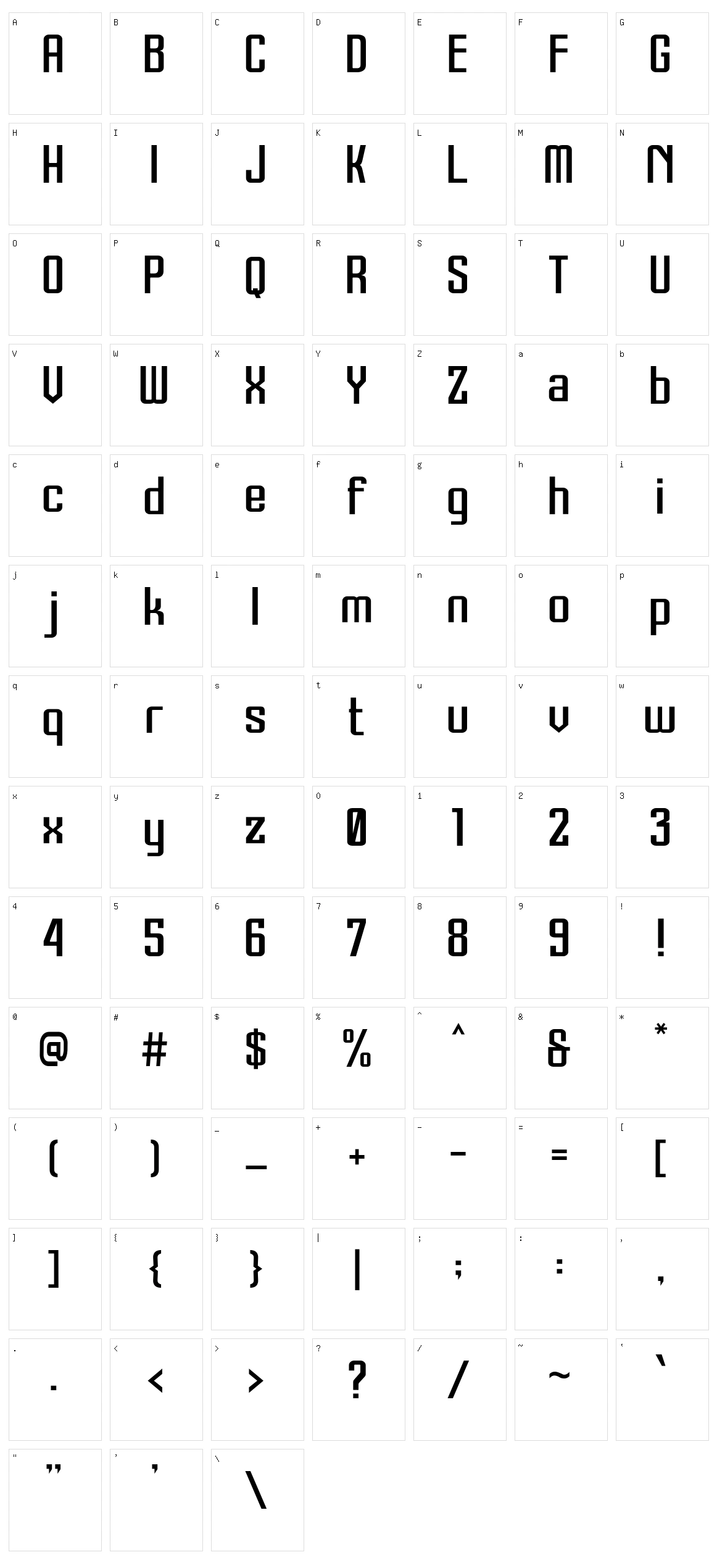 Therover Character Set