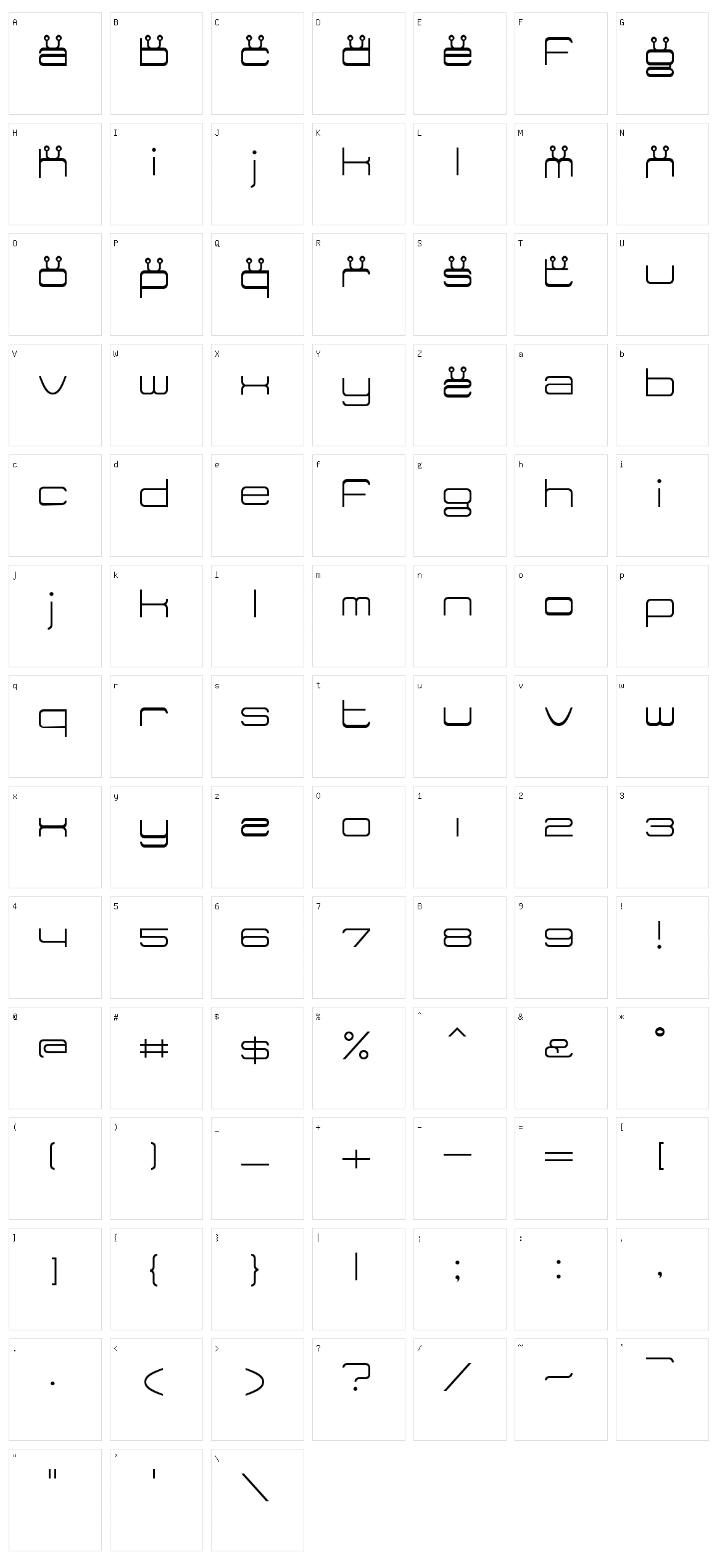Tidy Curve TV Character Set