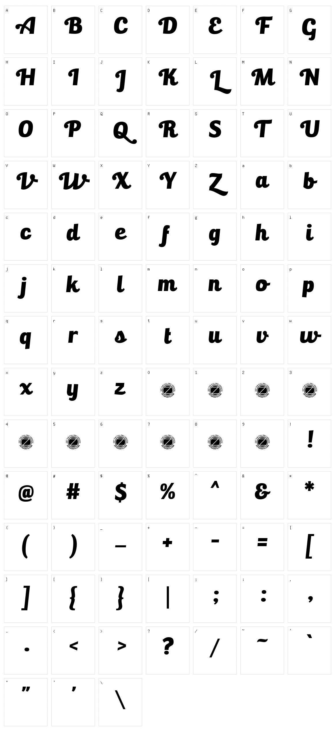 Bulletto Killa Character Set