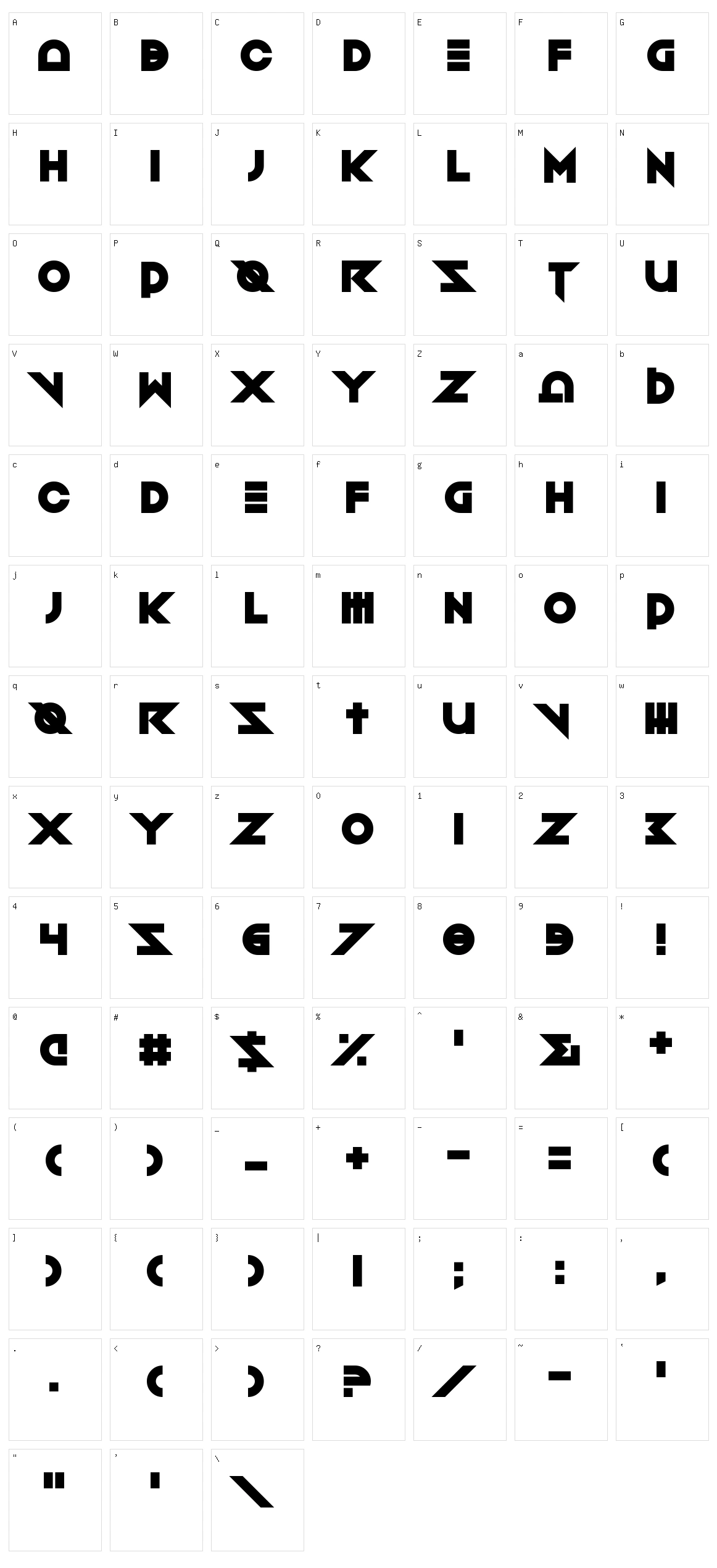 Toxico Character Set
