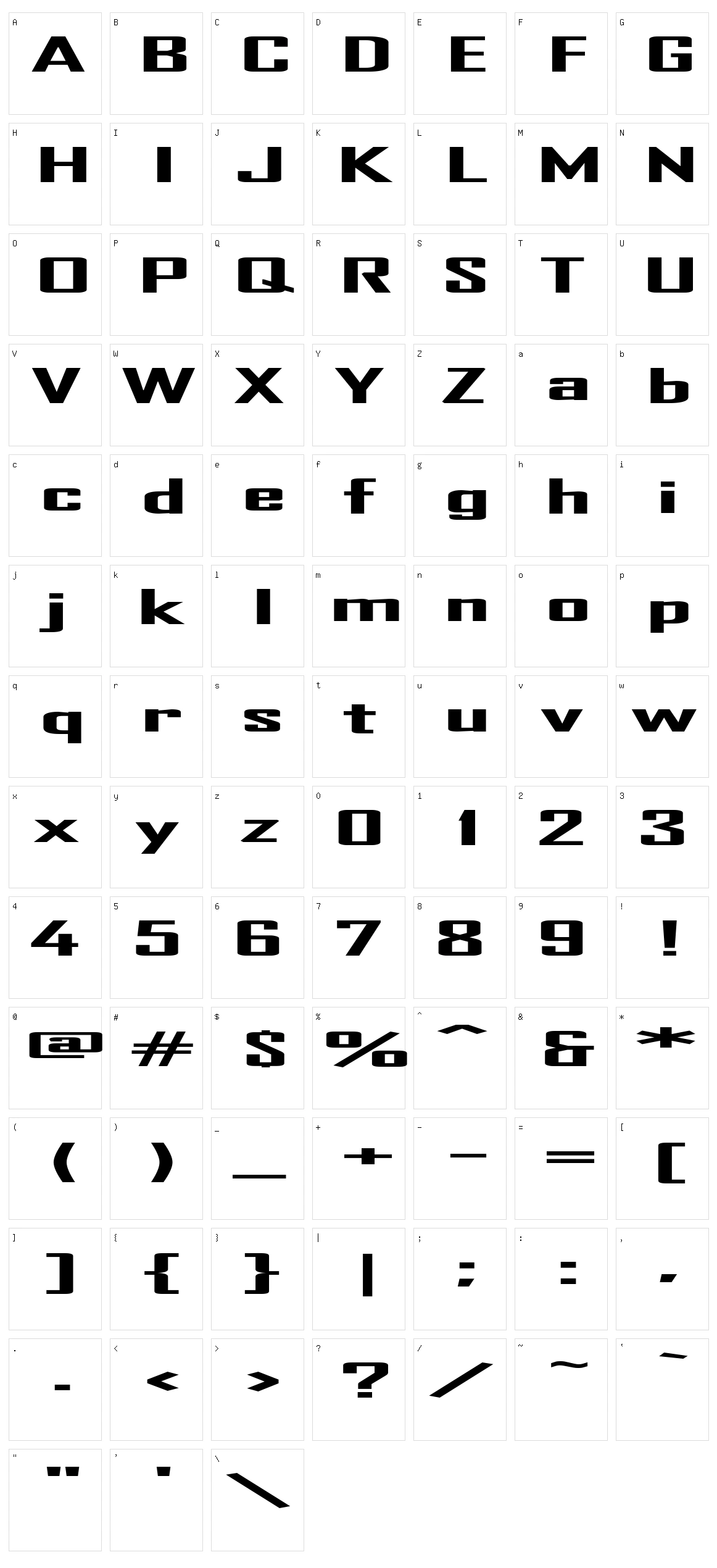 TR Heavy Character Set