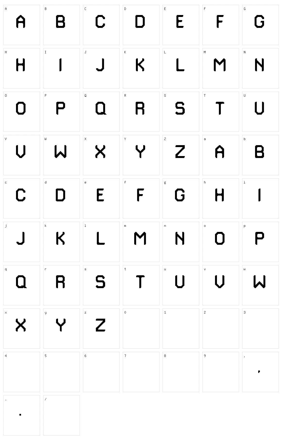 Traffix Character Set