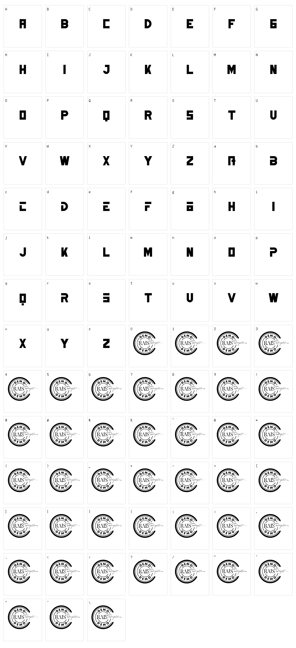 Transonic Character Set