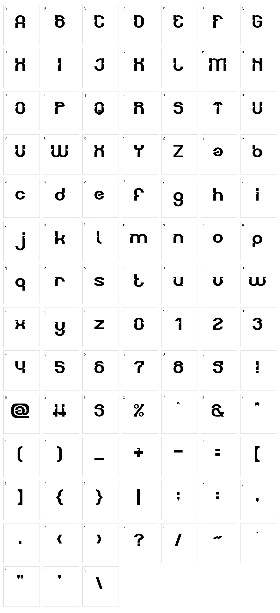 Transparent Character Set