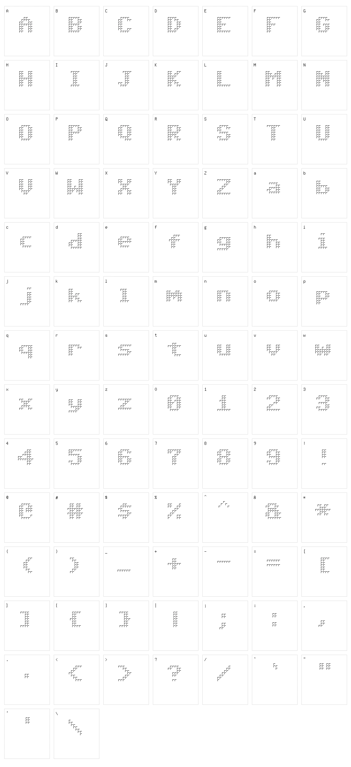 Triad Character Set