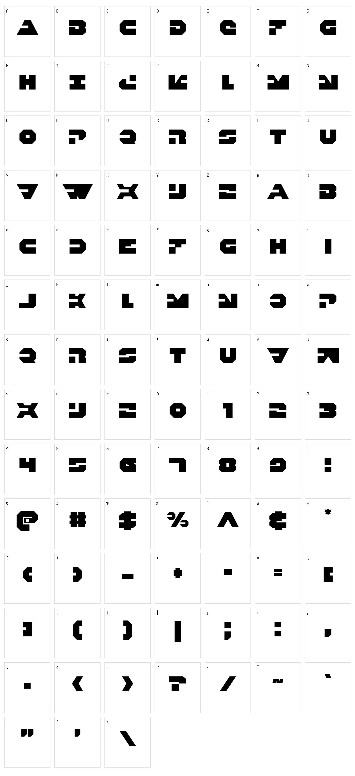 Trigger Man Character Set