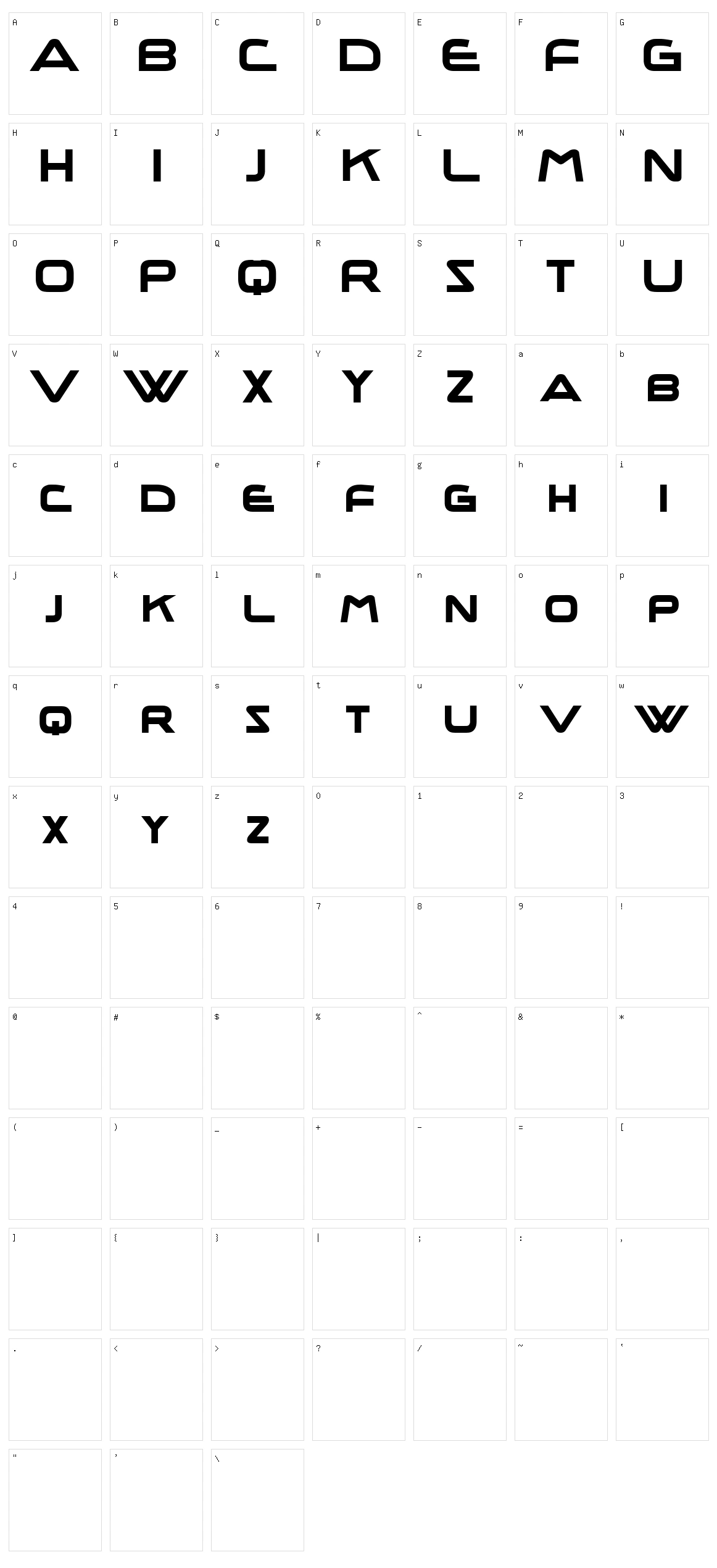 Tron Character Set