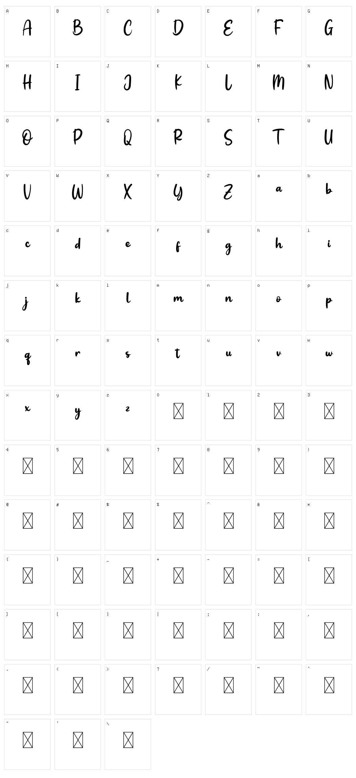 Safari Character Set