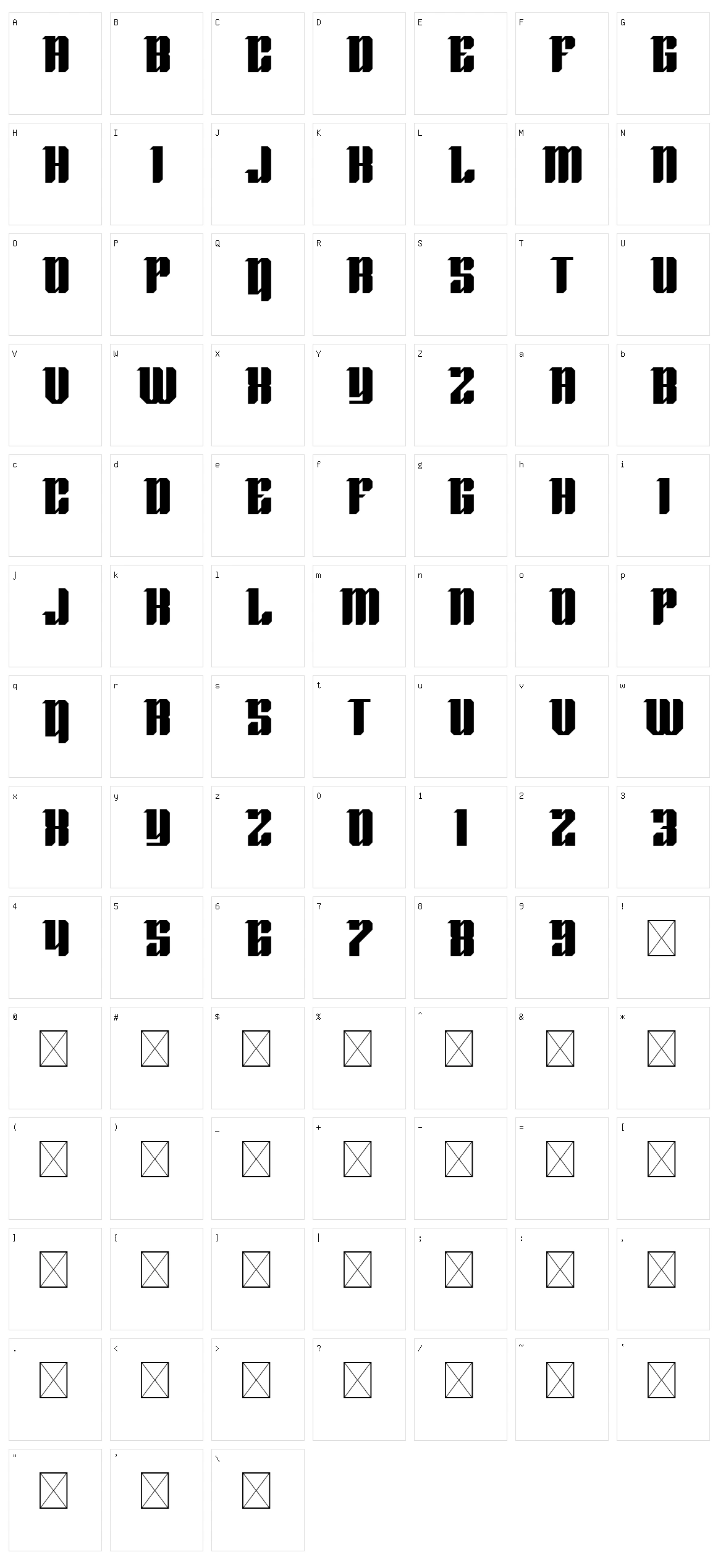 Turfu 97 Character Set