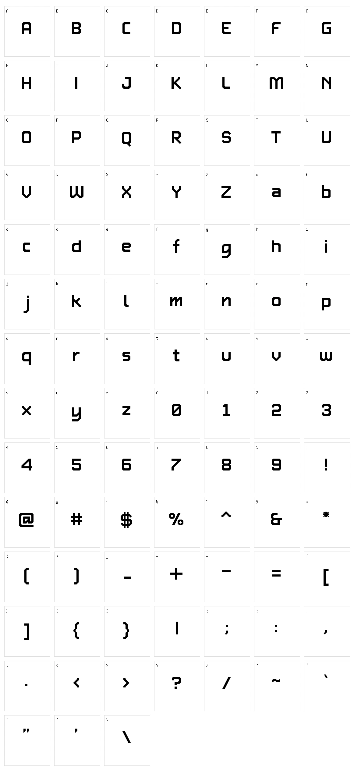 TypeTwo Character Set