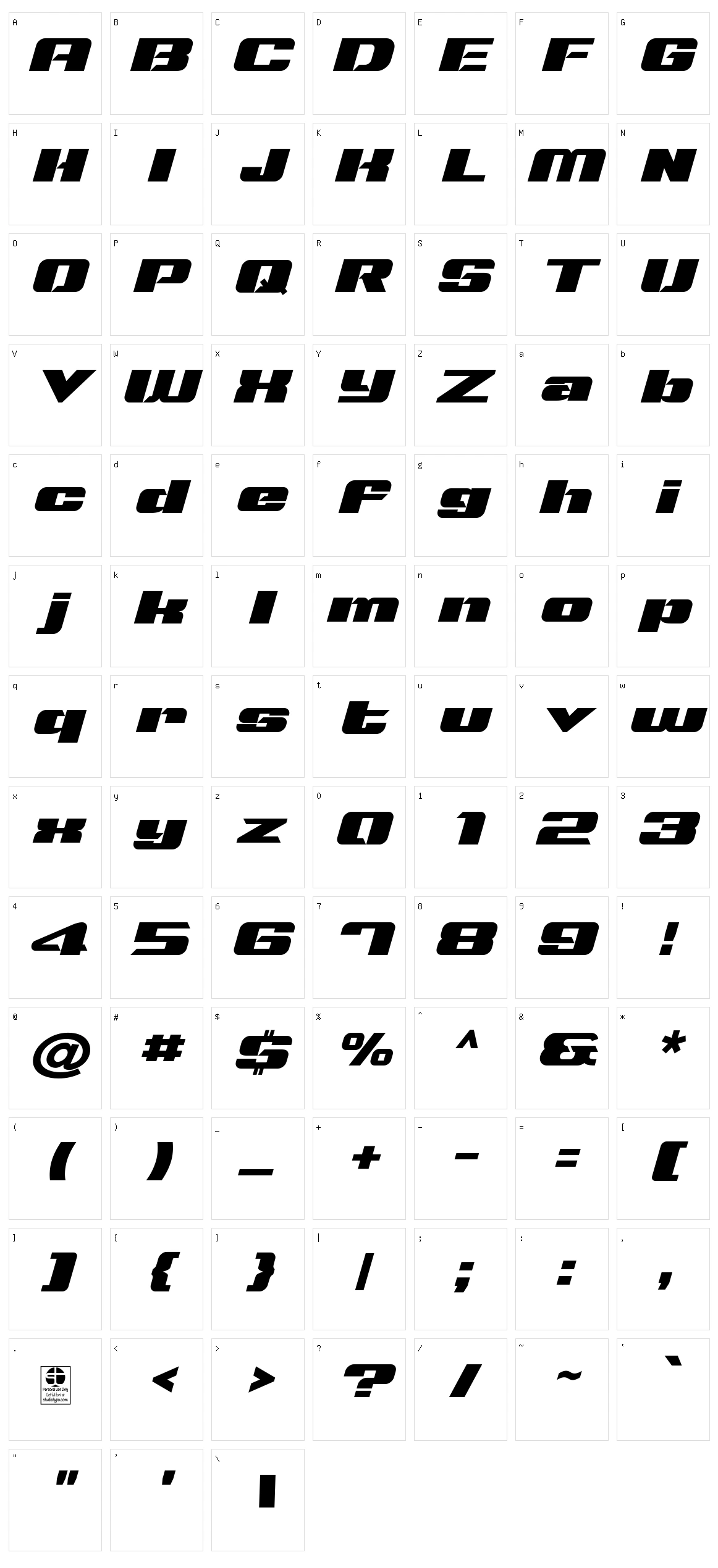 Typo Speed Character Set