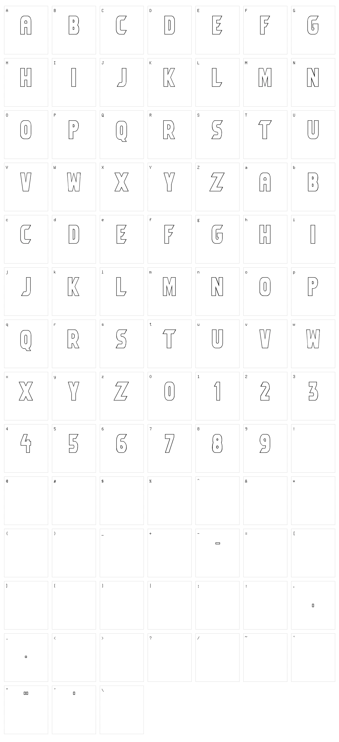Umbro Character Set