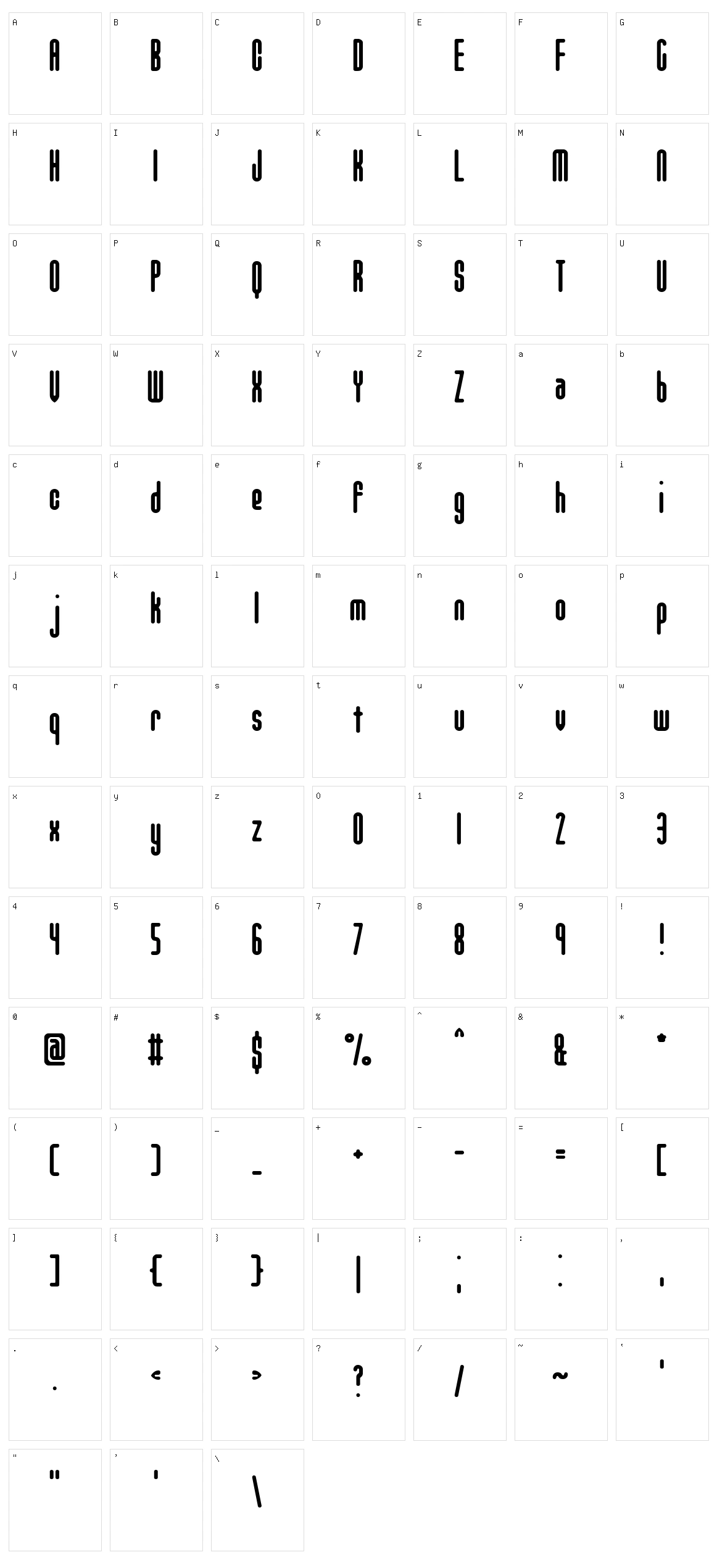 Unanimous BRK Character Set