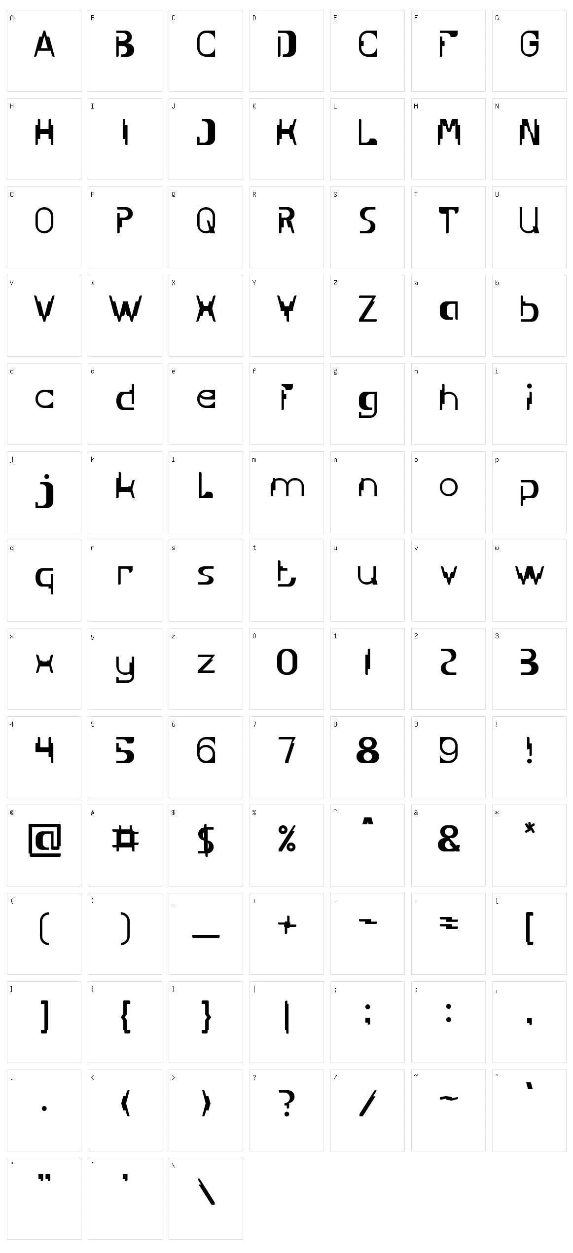 Under Stand Character Set
