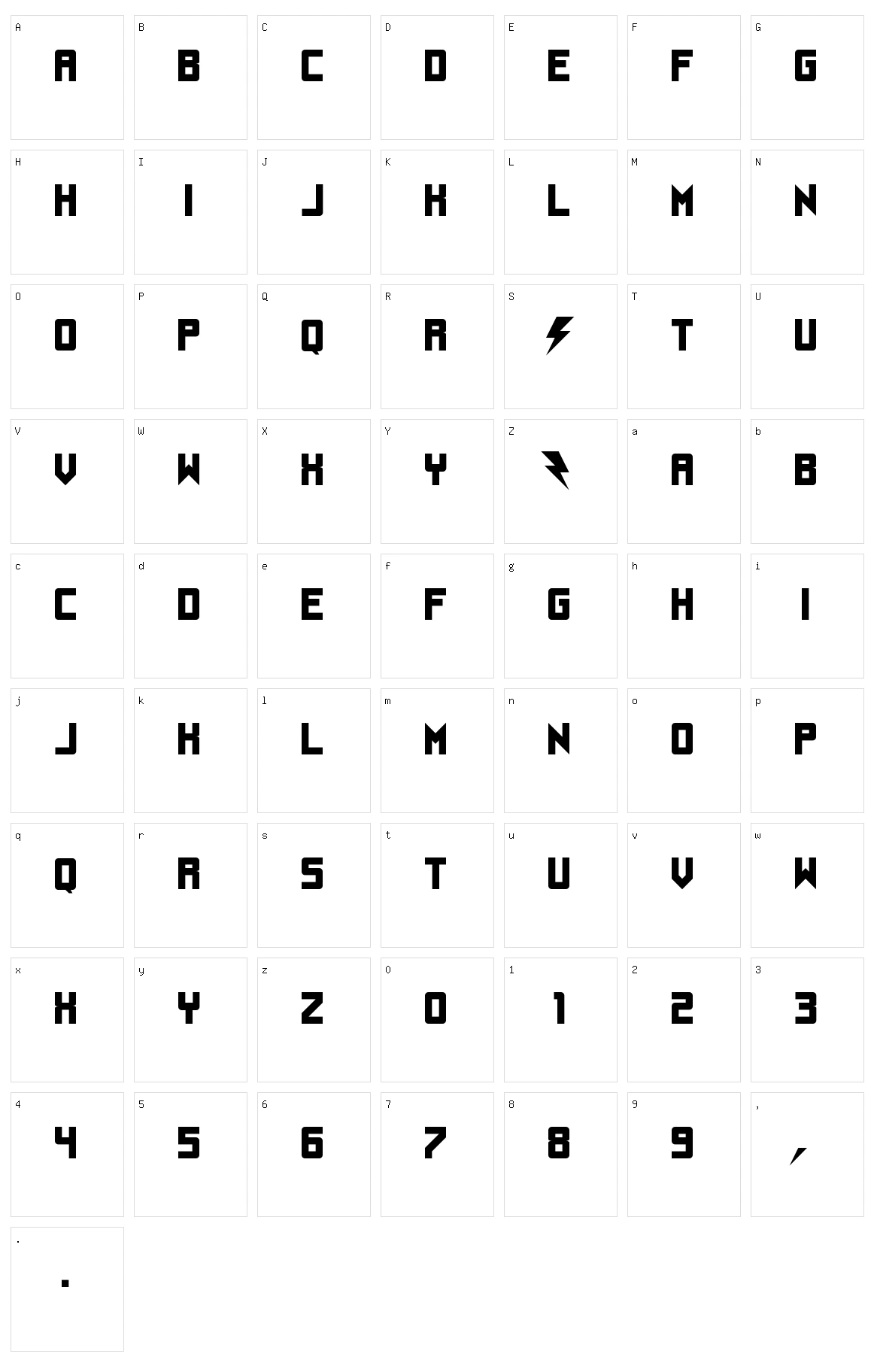 UnderStrukk Character Set