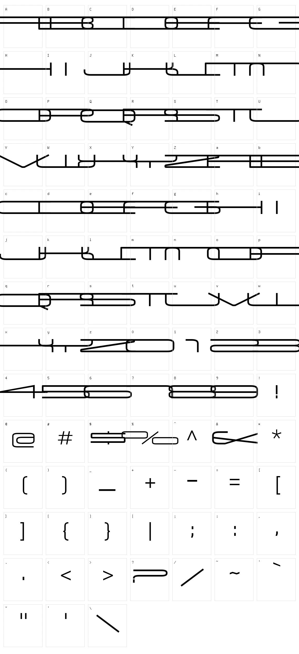 Univox Character Set
