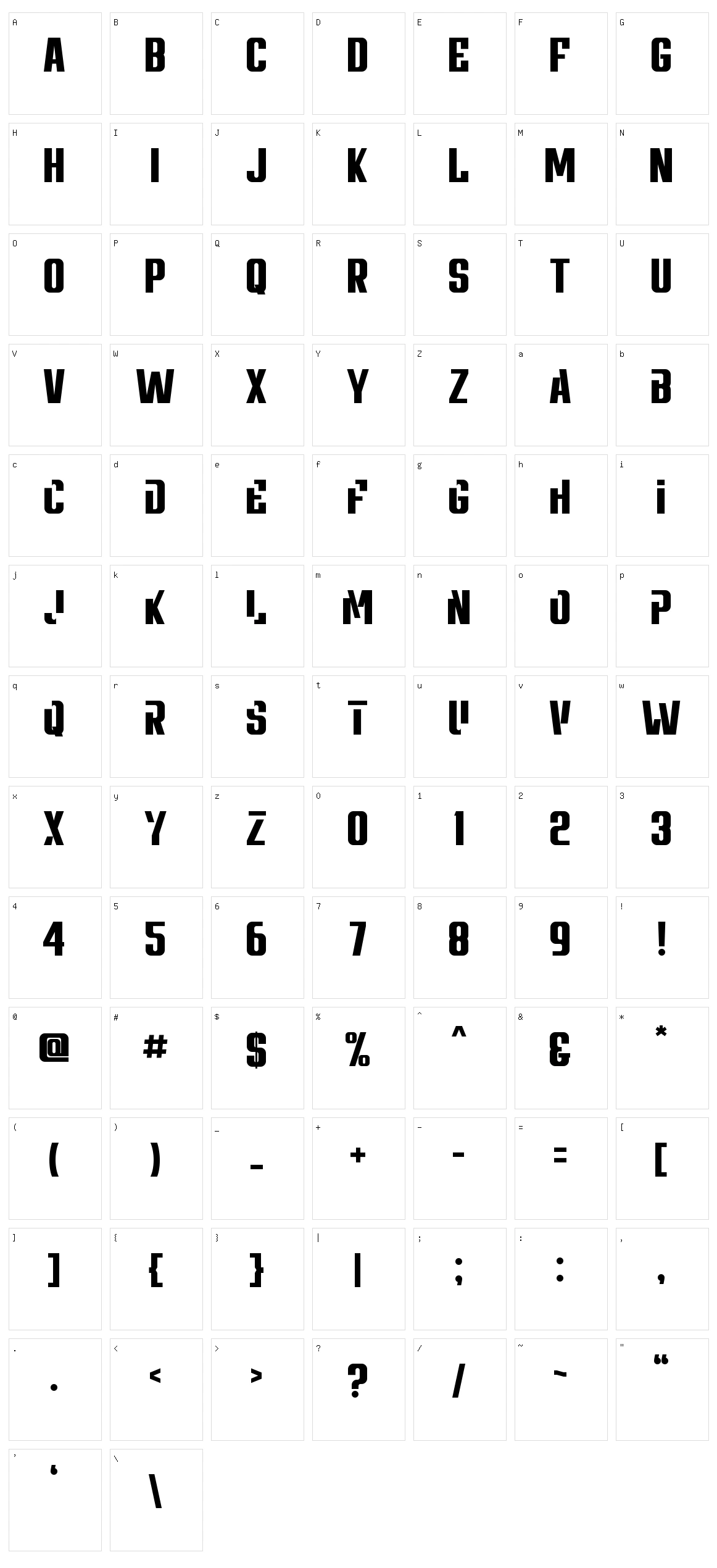 Untrouble Character Set