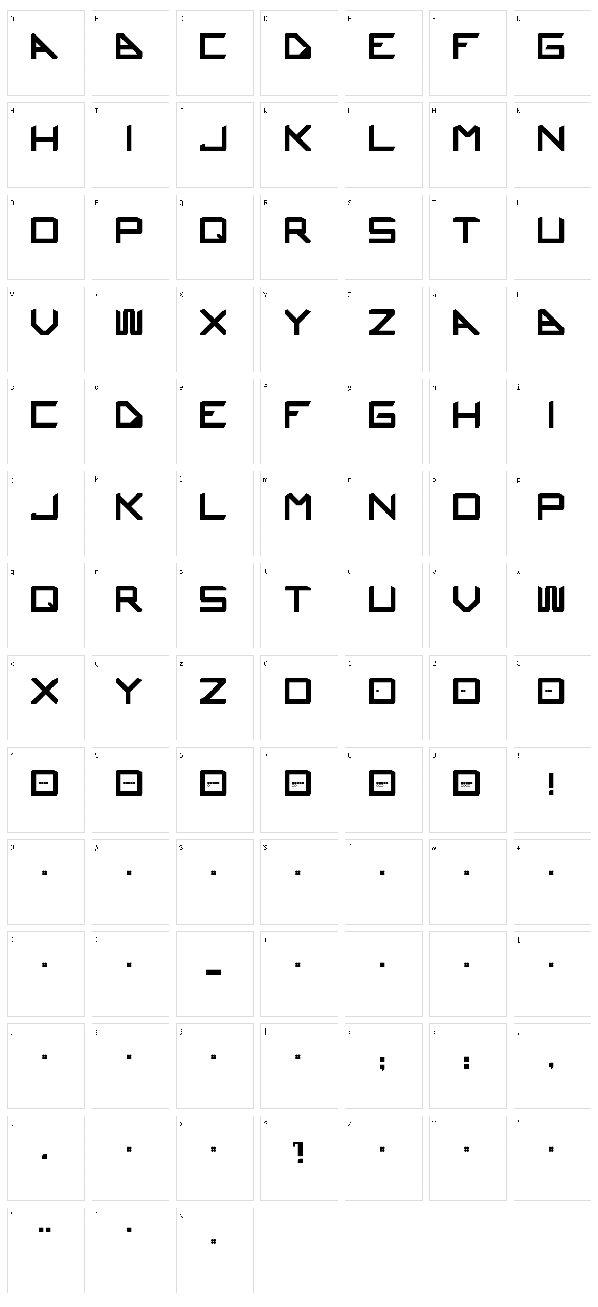 Ustura Character Set