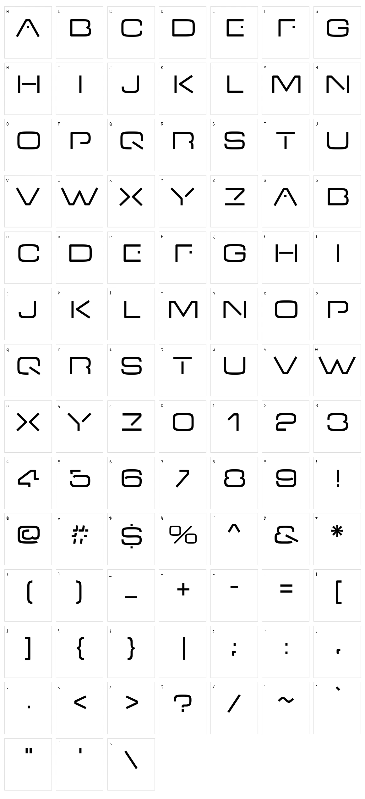 V-Dub Character Set