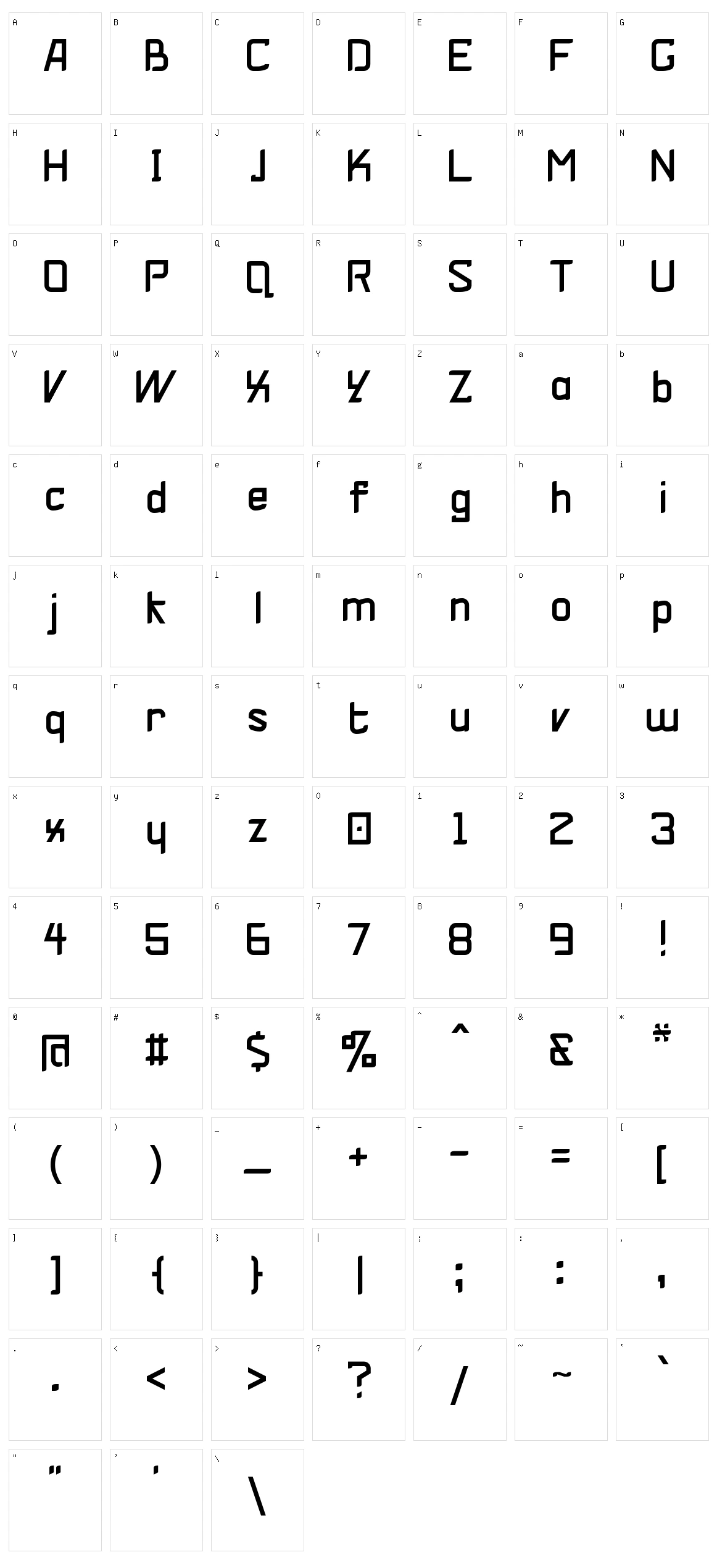 V-Zel Character Set