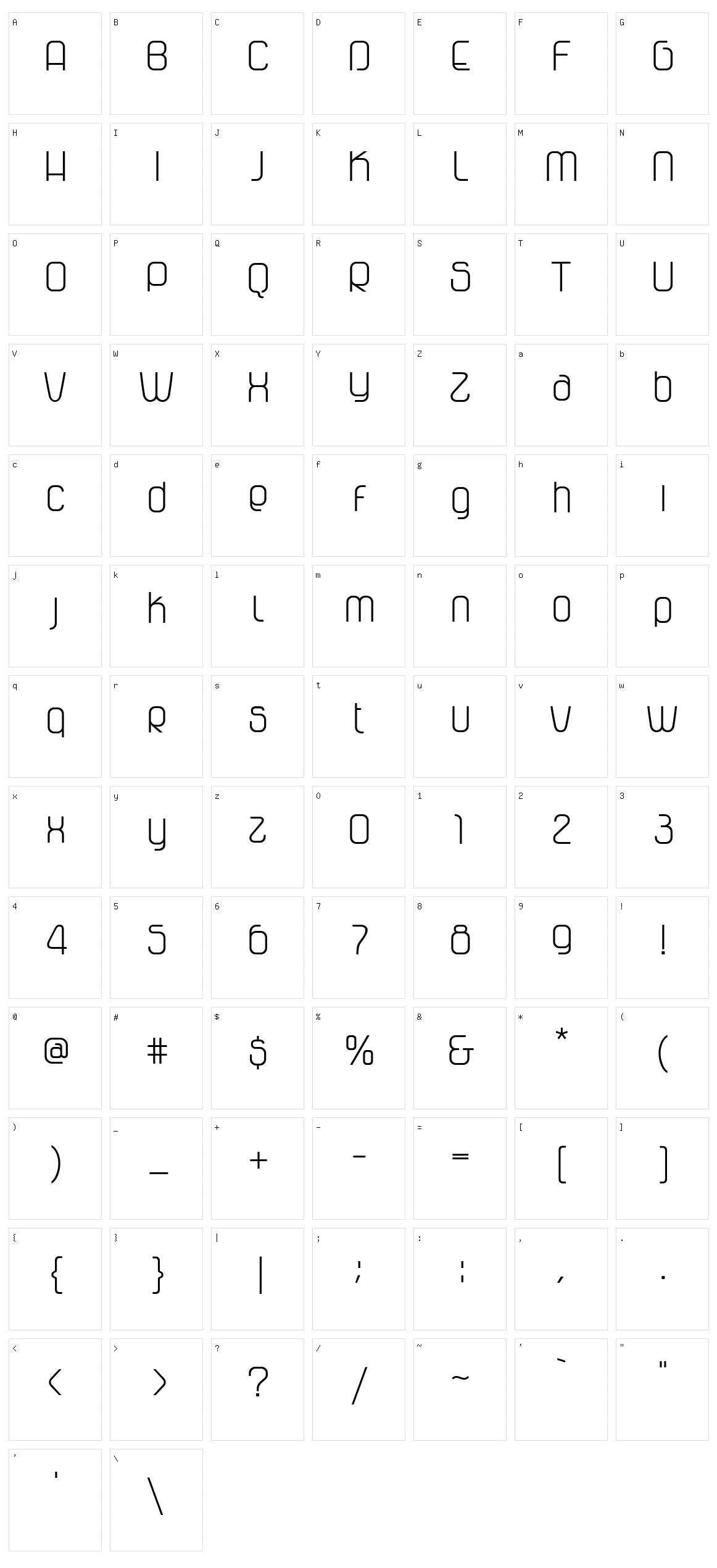 Vagebond C Character Set
