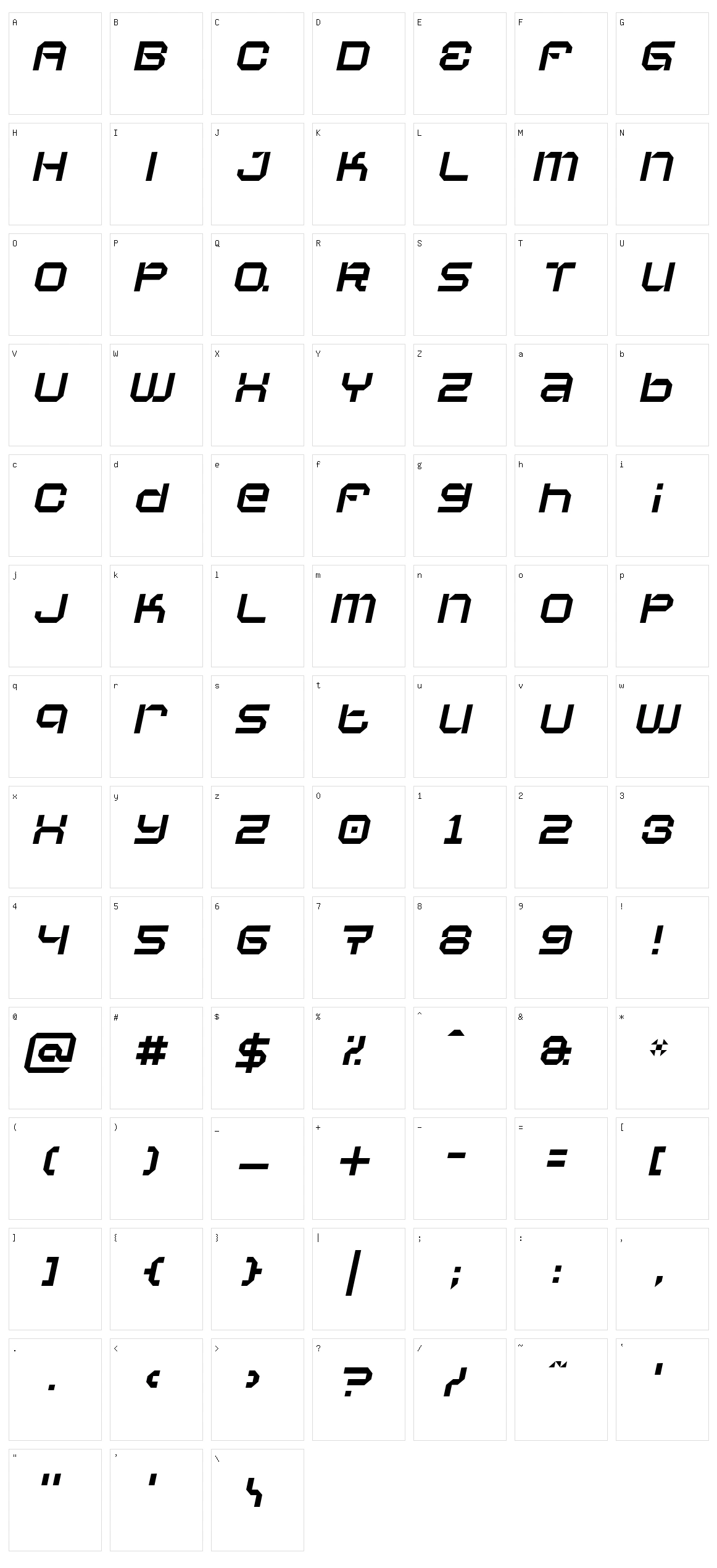 Vaporbyte Character Set