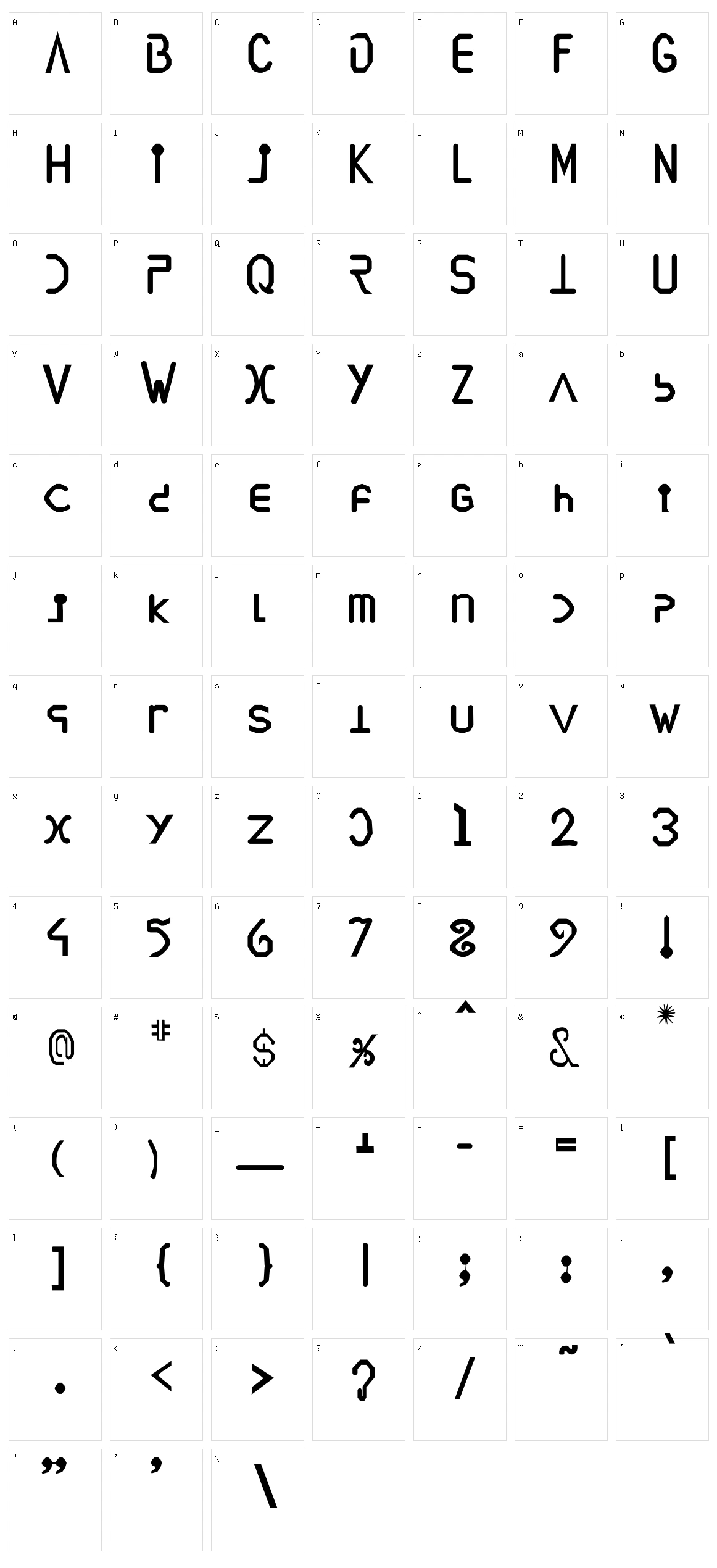 Vegesignes Character Set